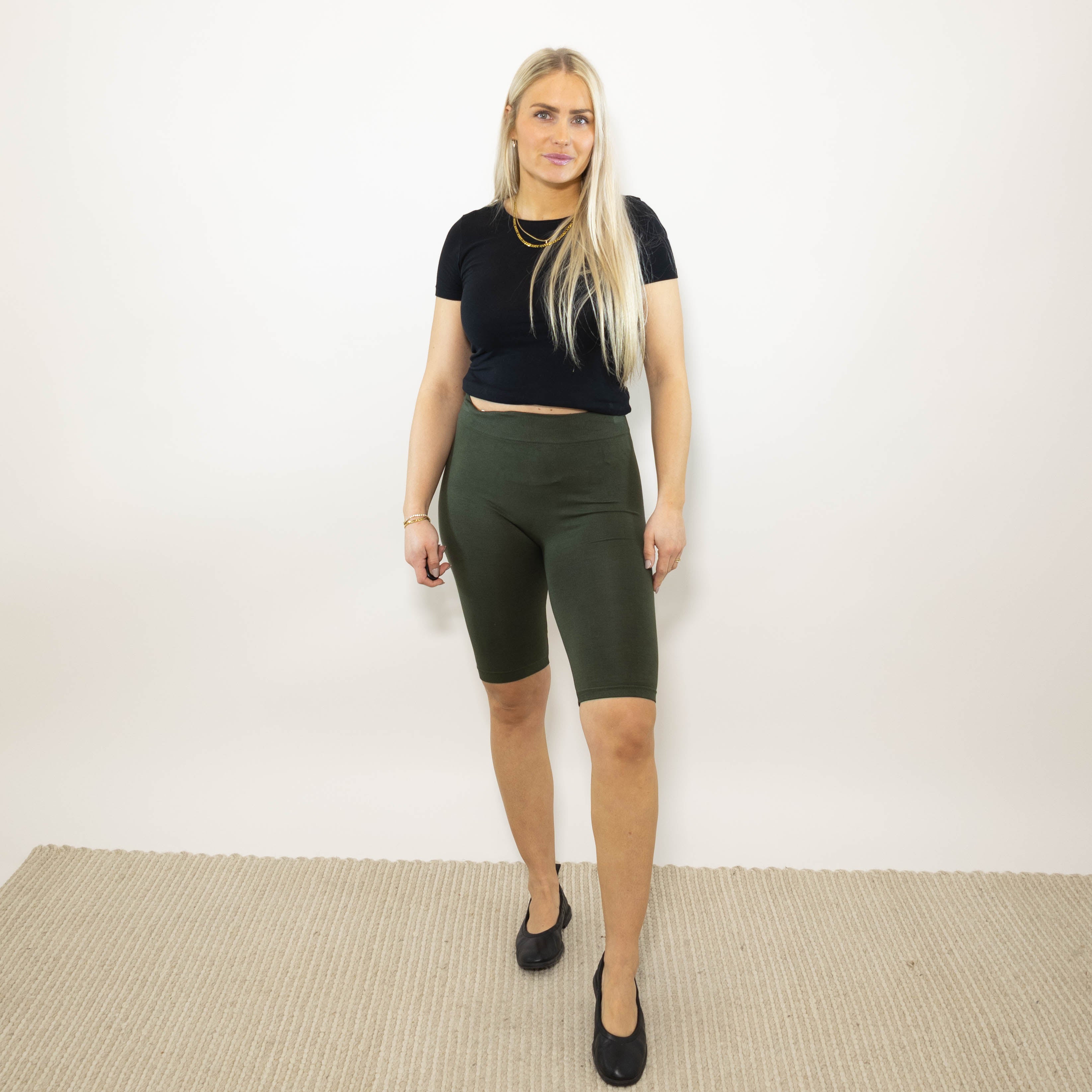 Cora bomulds cykelshorts, Khaki