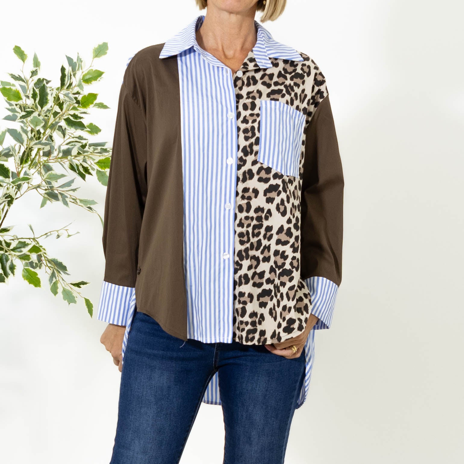Ella skjorte m. dyrprint, Leopard