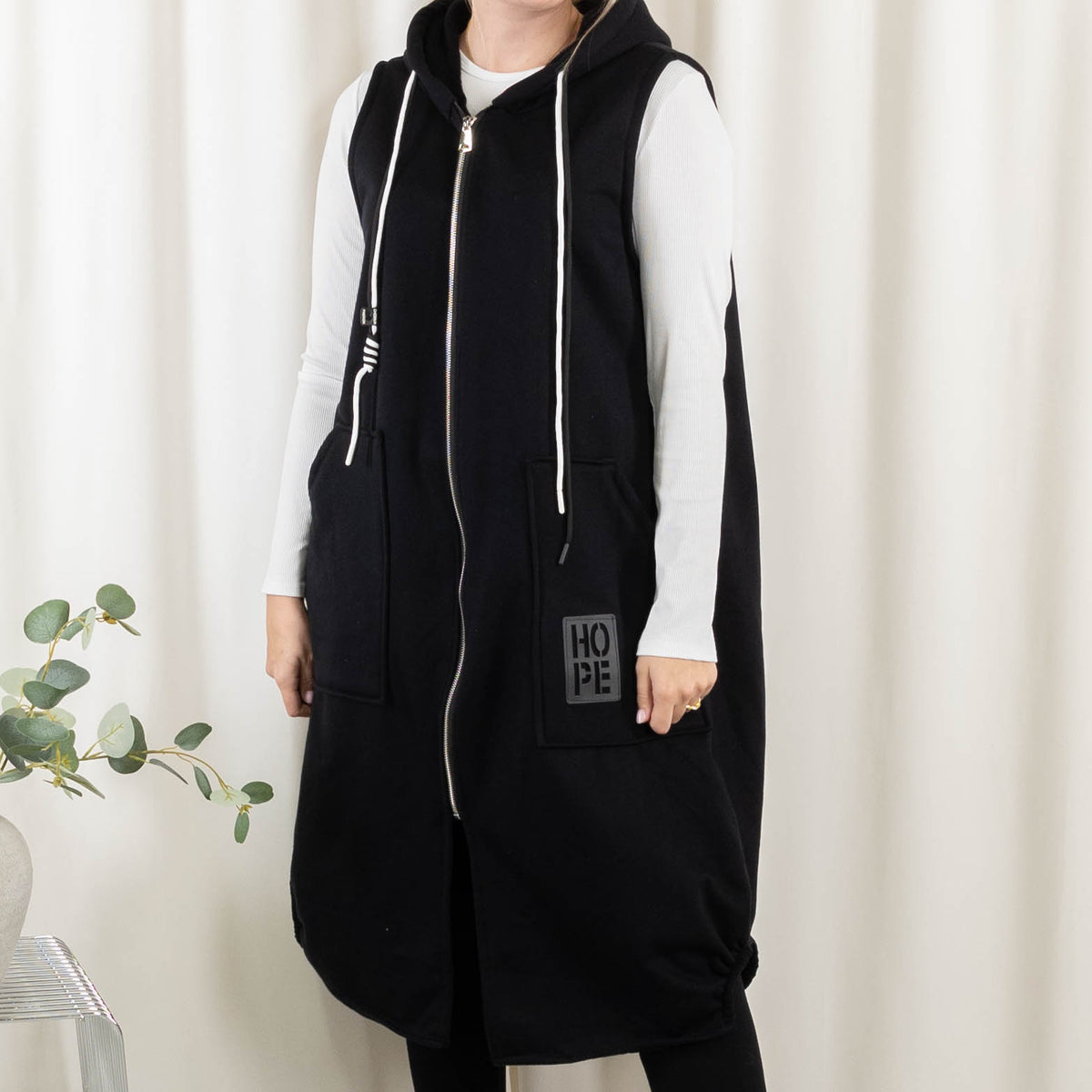 Channy sweat/vest, Sort