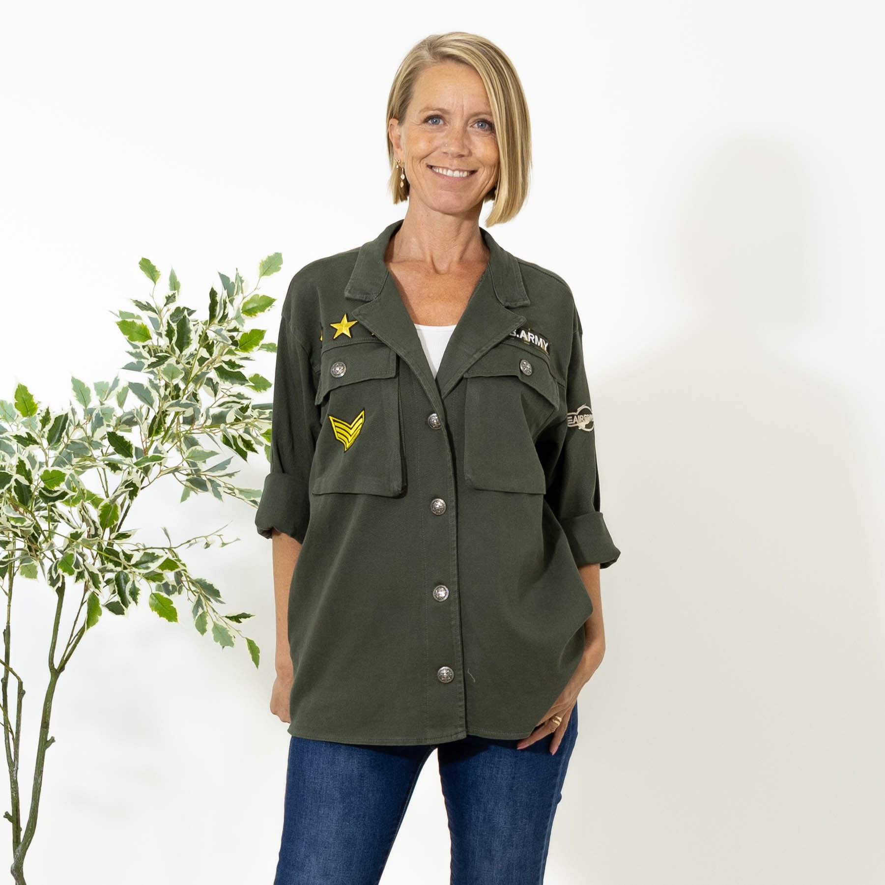 Matilde bomulds jakke, Khaki