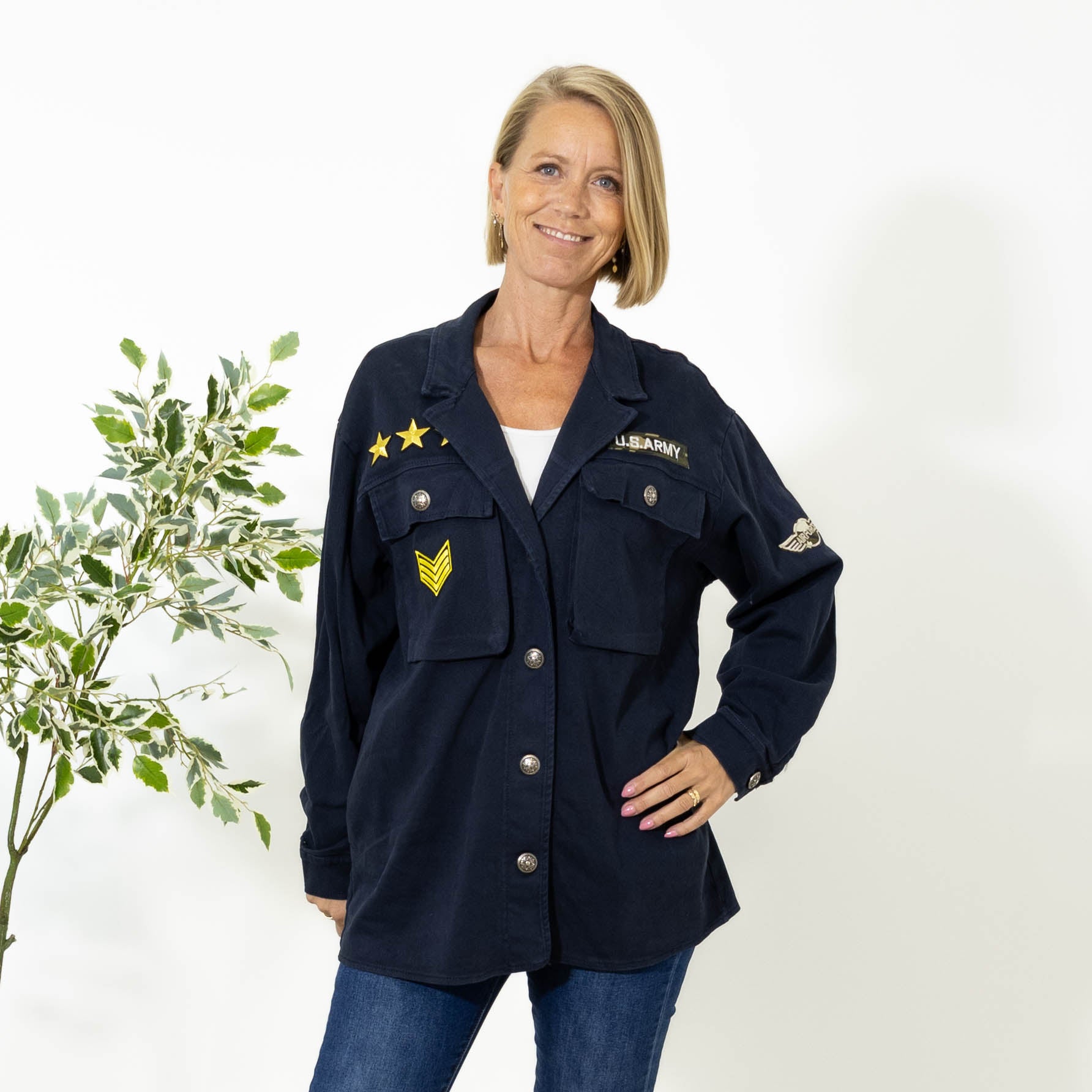 Matilde bomulds jakke, Navy