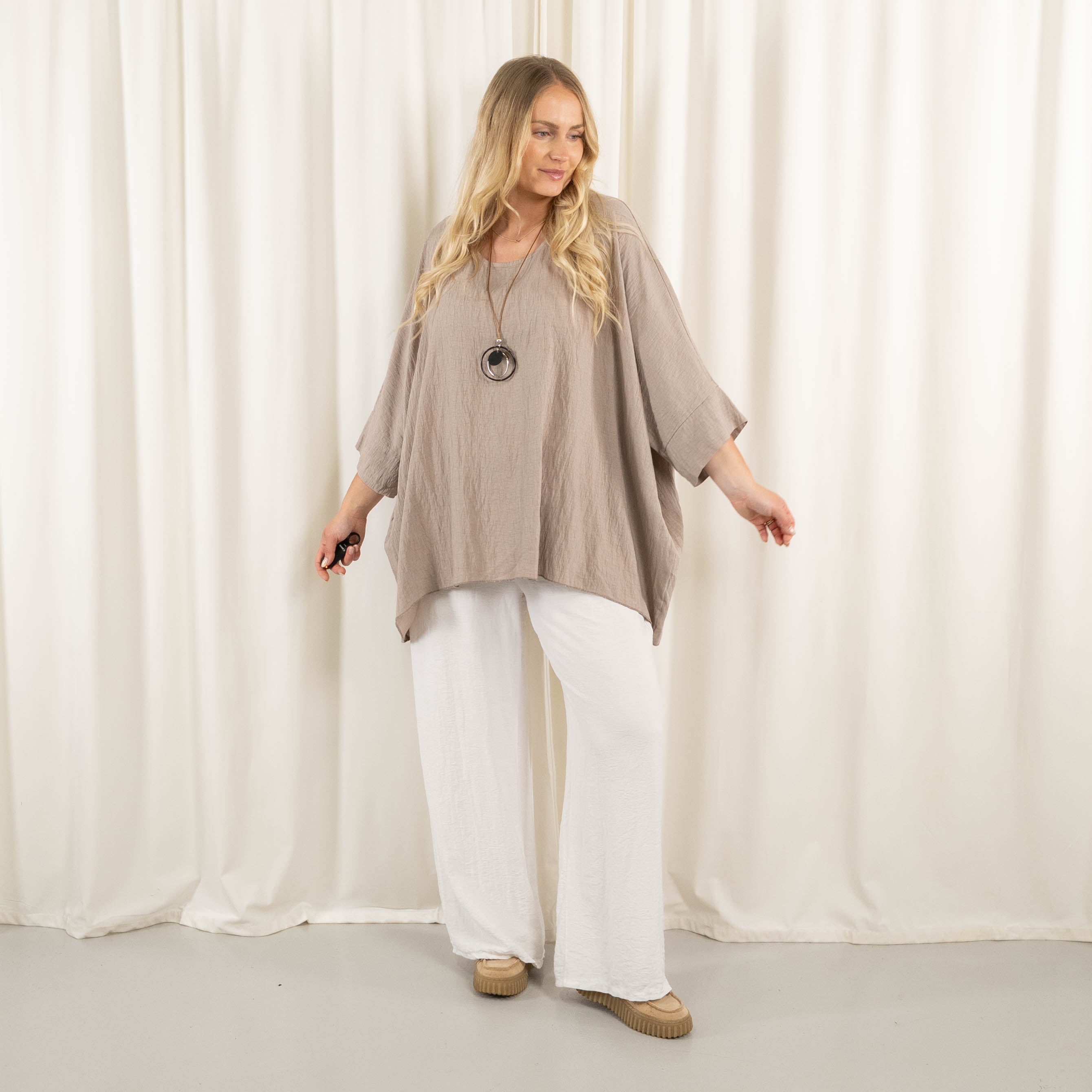 Whimsy Poncho, Taupe