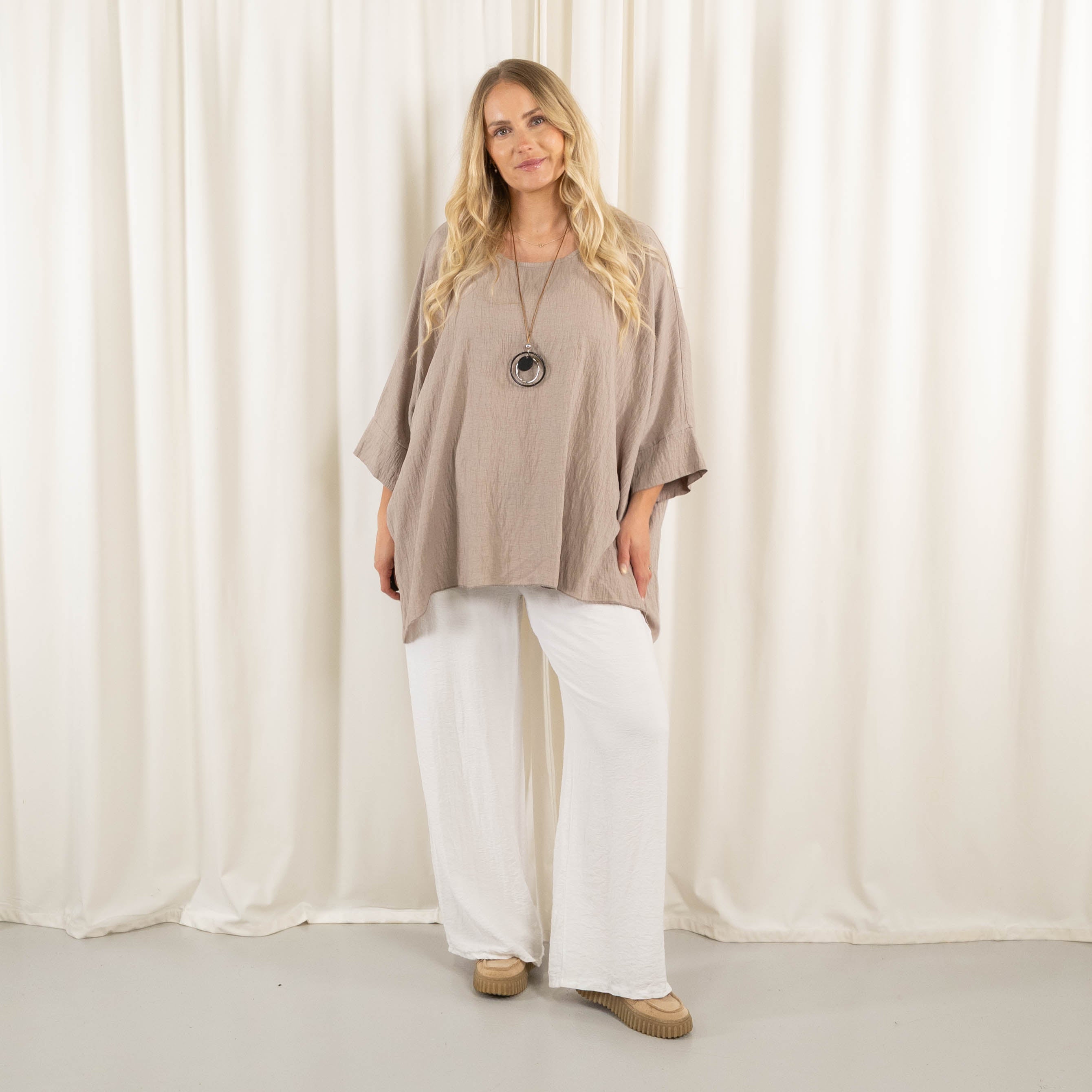 Whimsy Poncho, Taupe