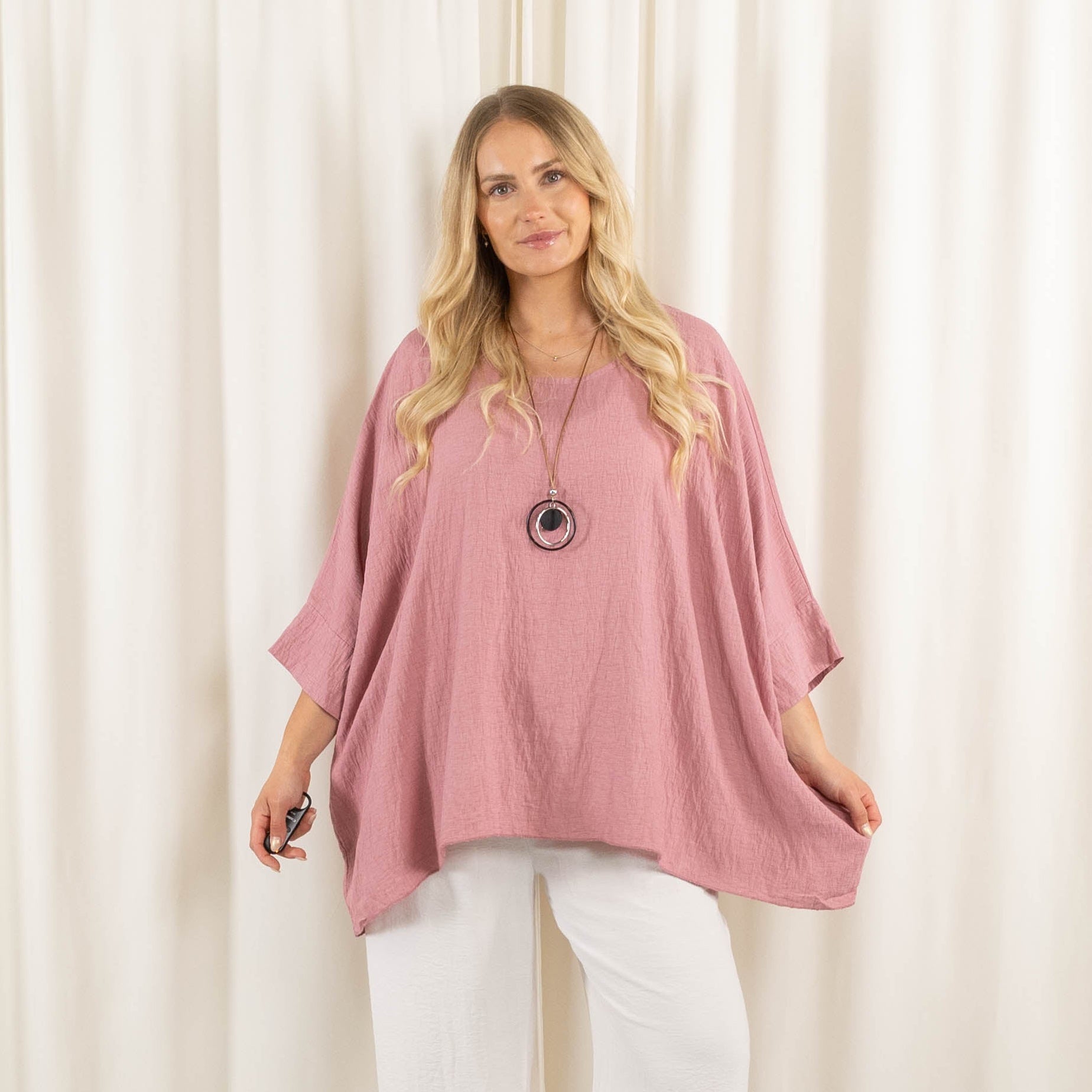 Whimsy Poncho, Old rose
