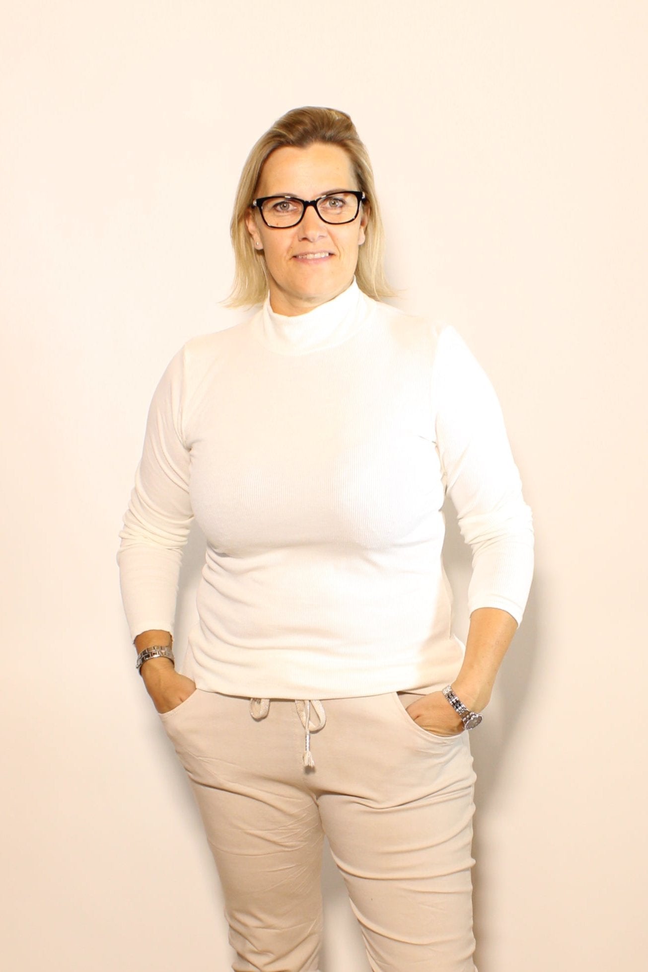 Mel turtleneck long sleeve, Hvid