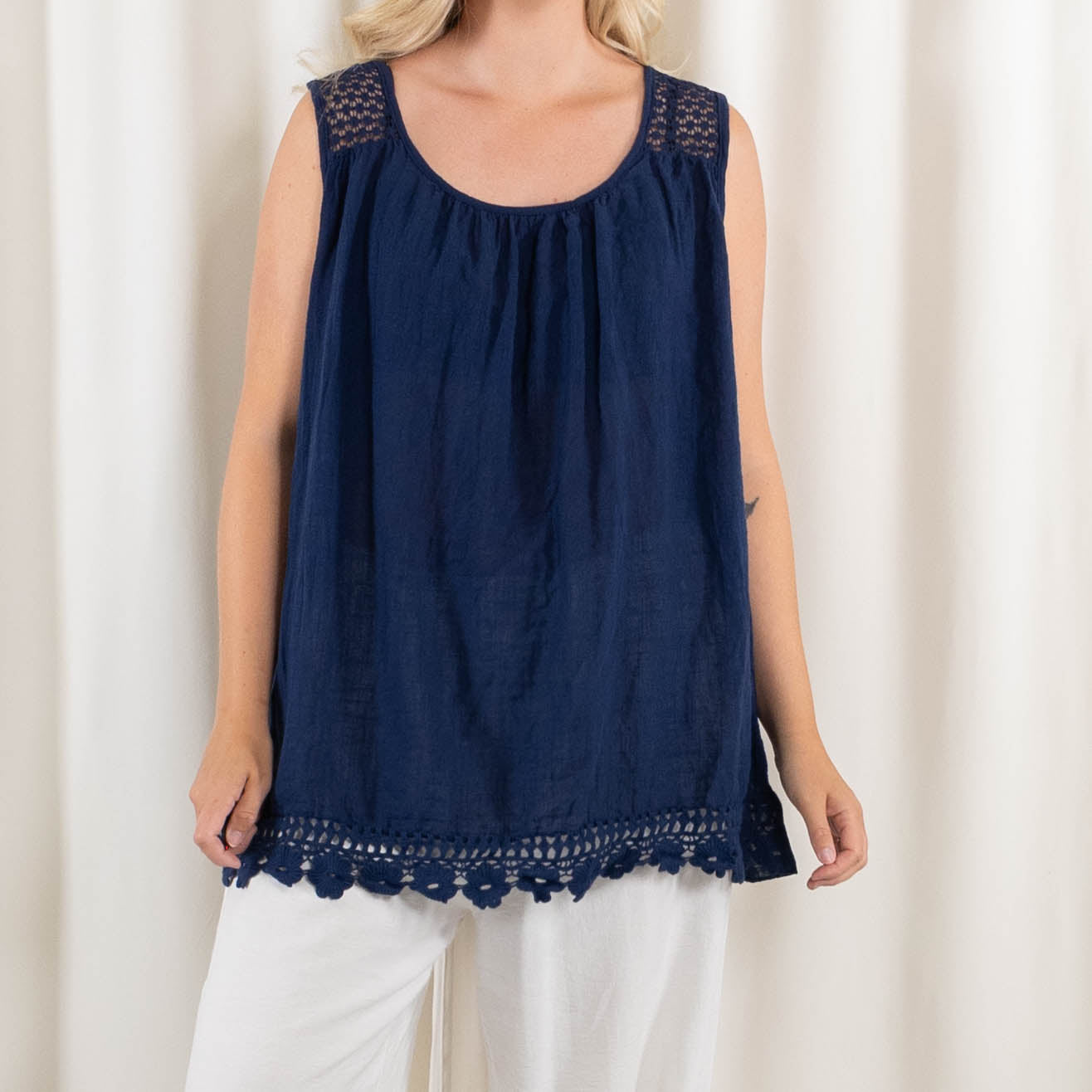 Opal top, Navy