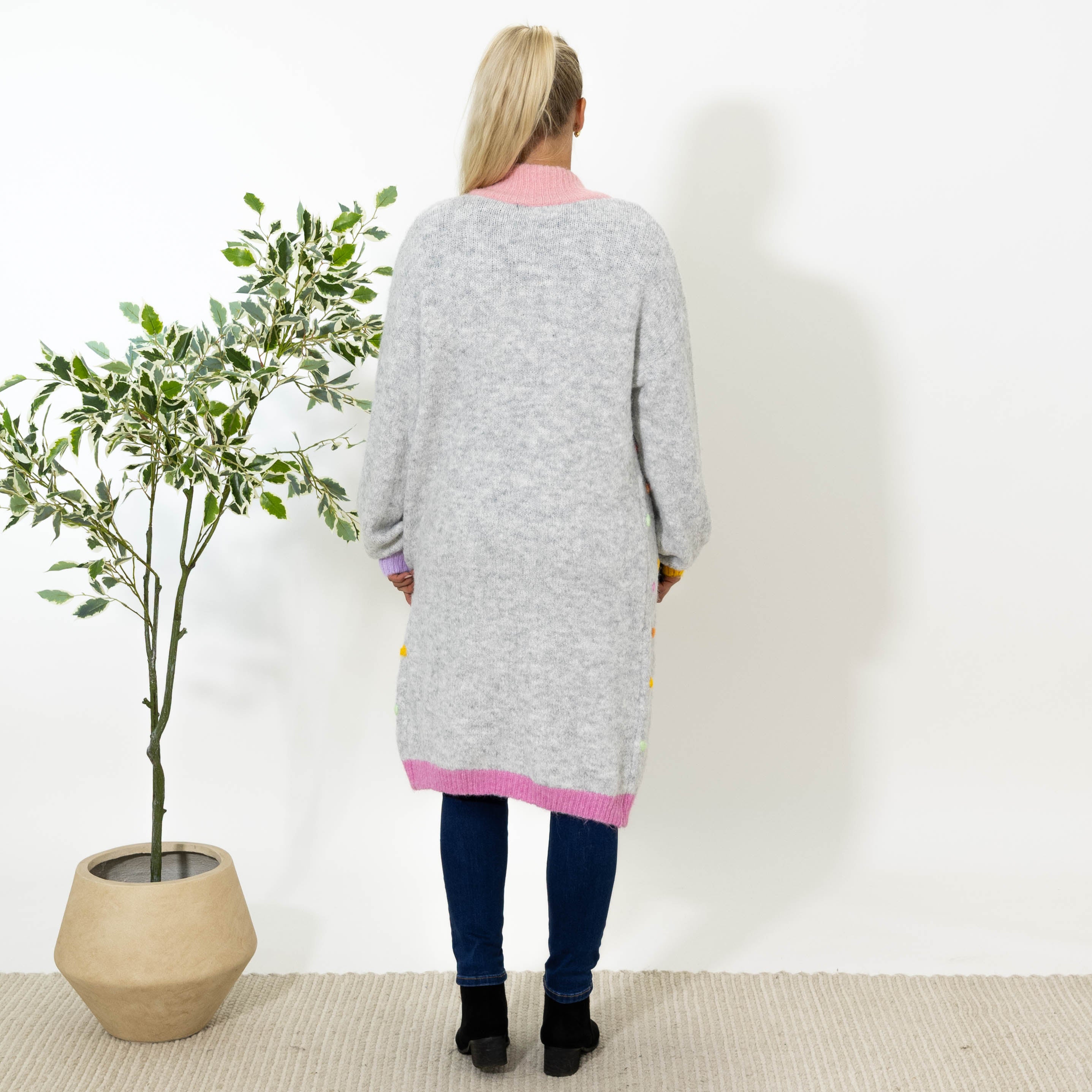 Ally strik cardigan, Grå