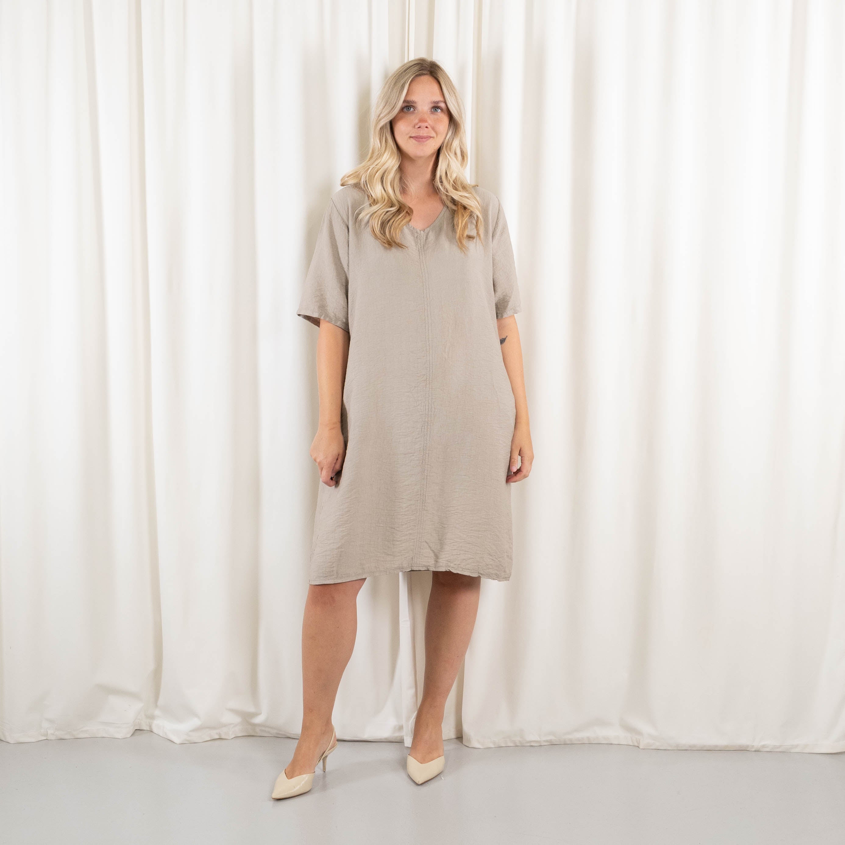 Polyanne tunika/kjole, Taupe