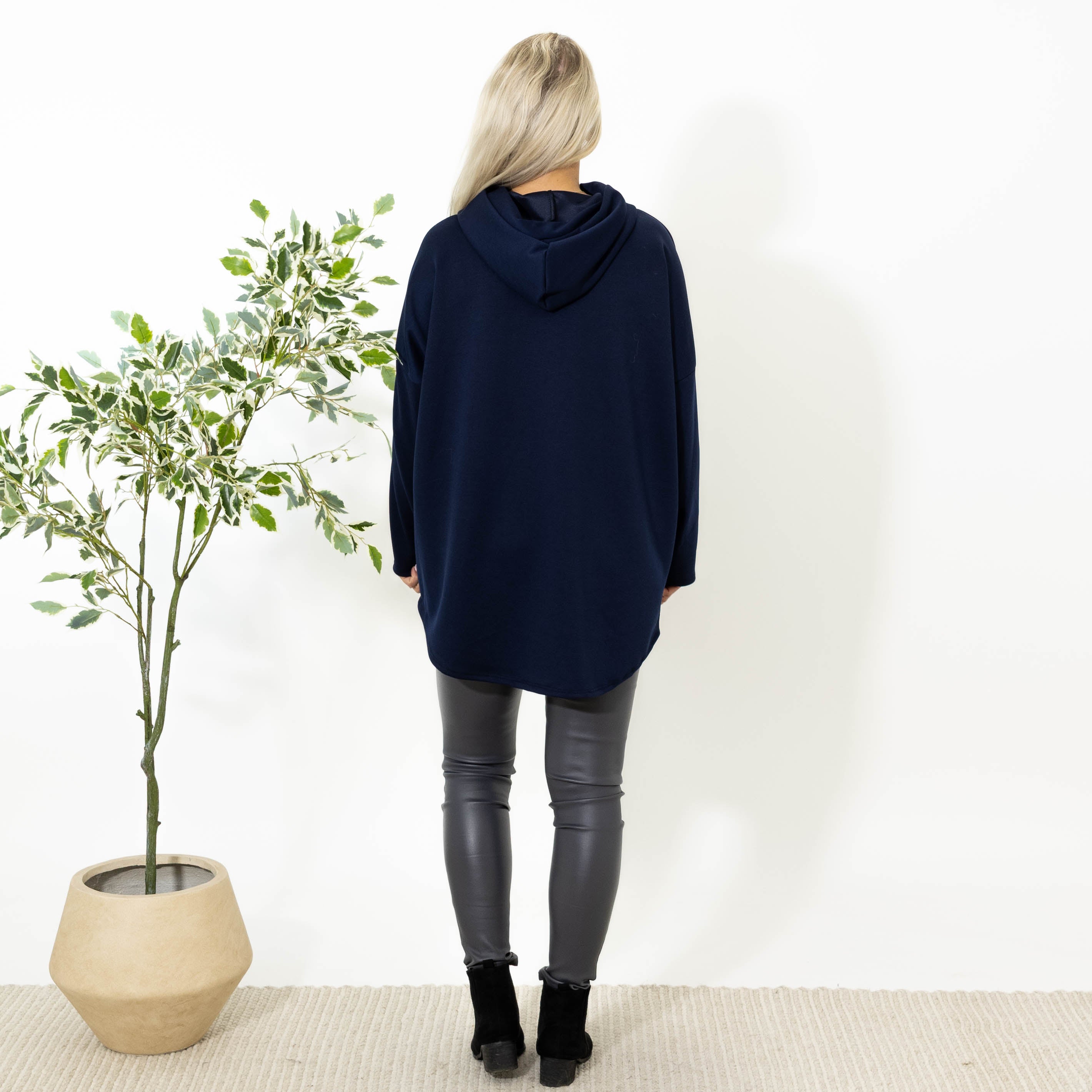 Billy sweatshirt m. hoodie, Navy