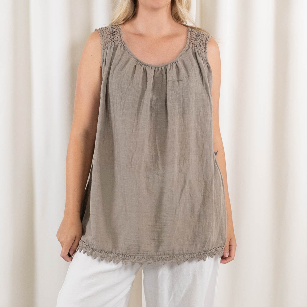 Alba top, Taupe
