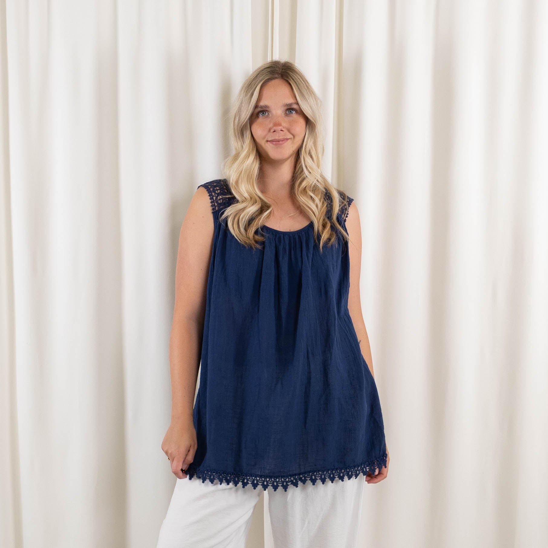 Alba top, Navy