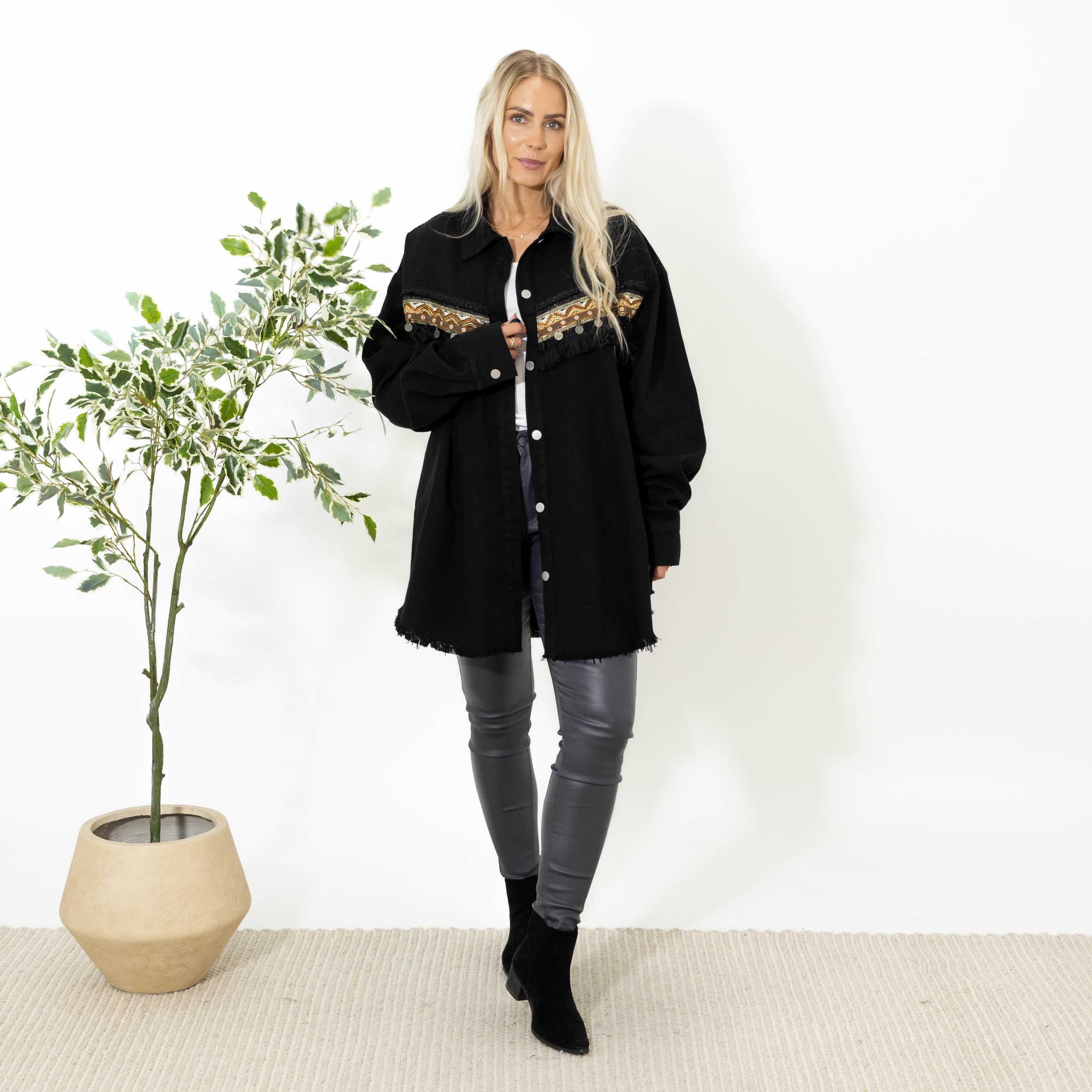 April oversize jakke, Sort