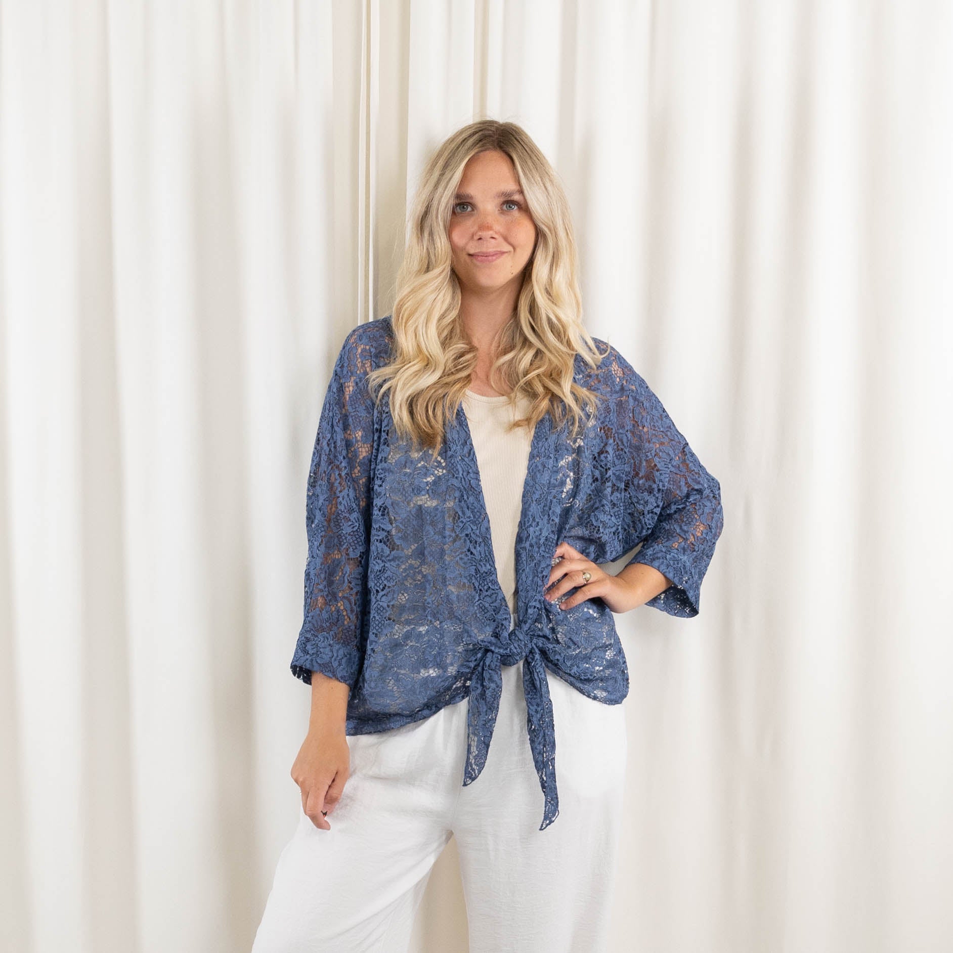 Sally cardigan, Blå