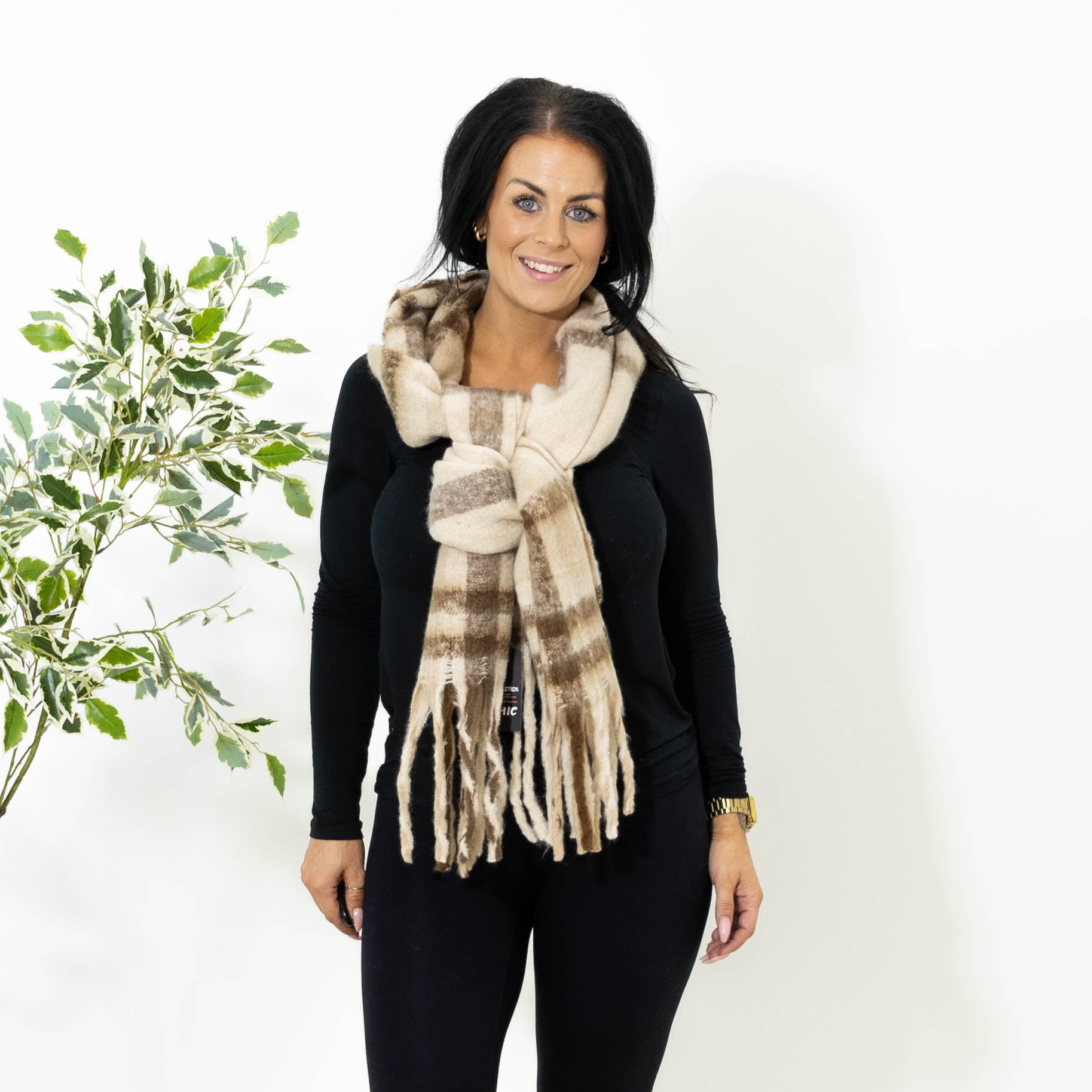 Lonnie tørklæde, Beige