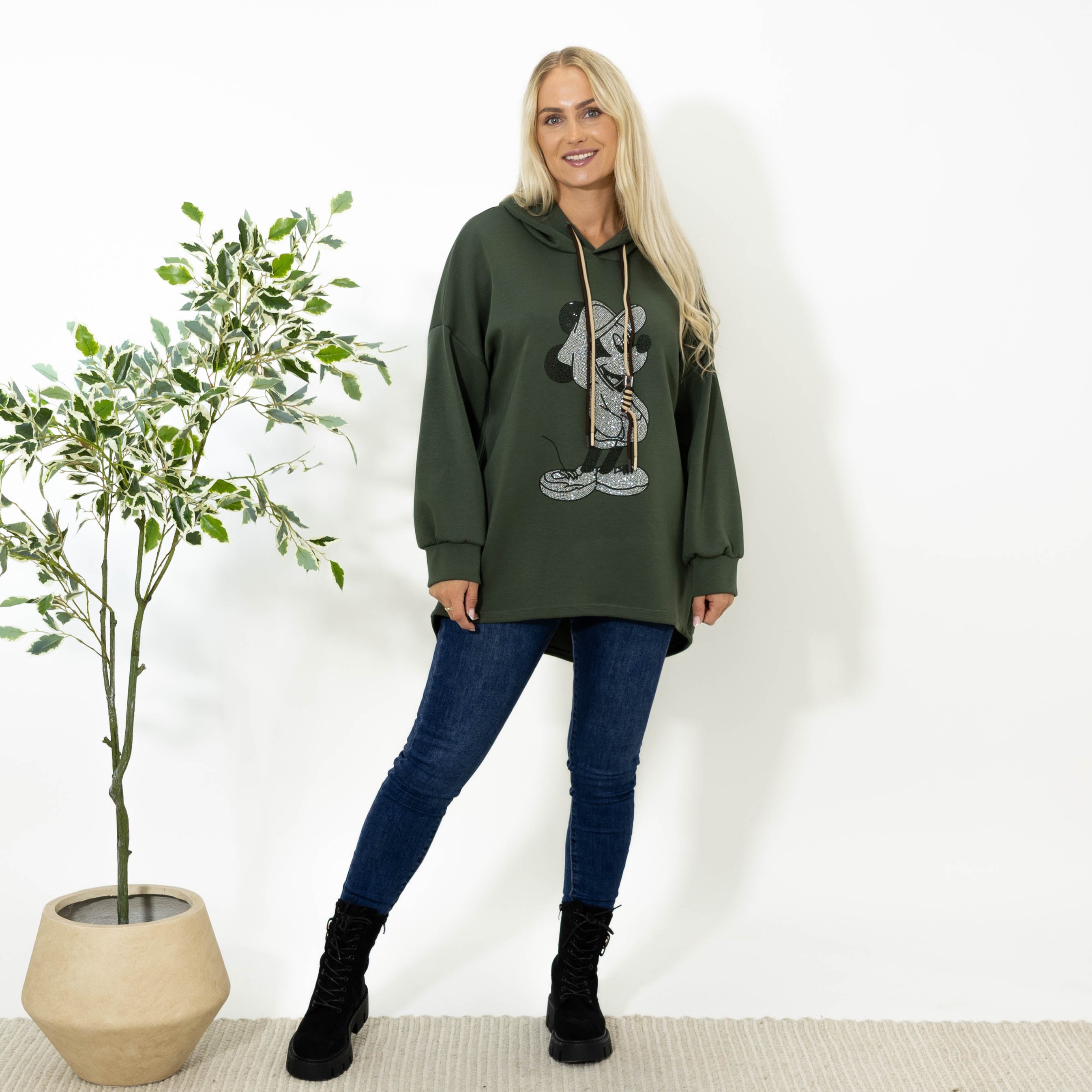 Kammie sweatshirt hoodie, Khaki