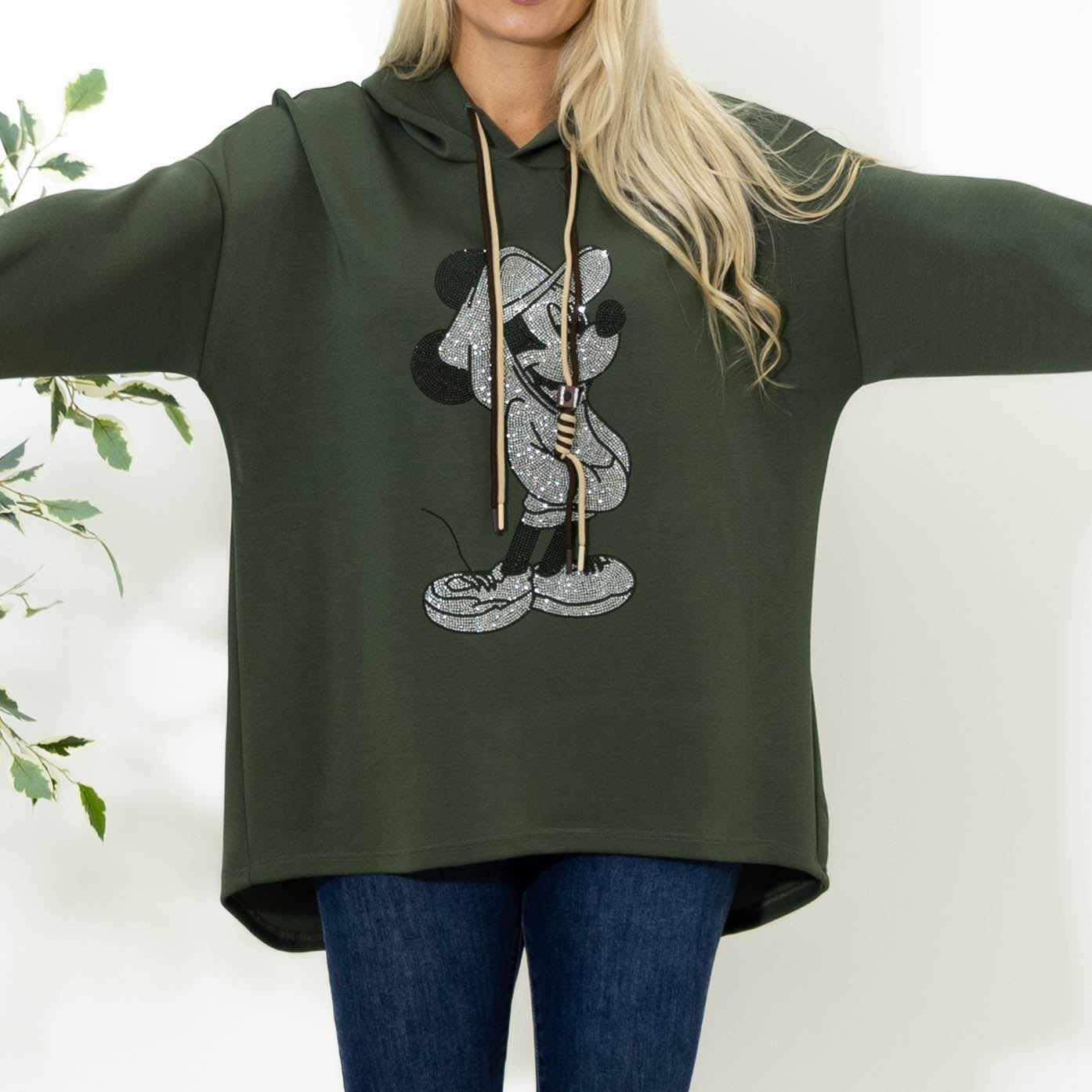 Kammie sweatshirt hoodie, Khaki