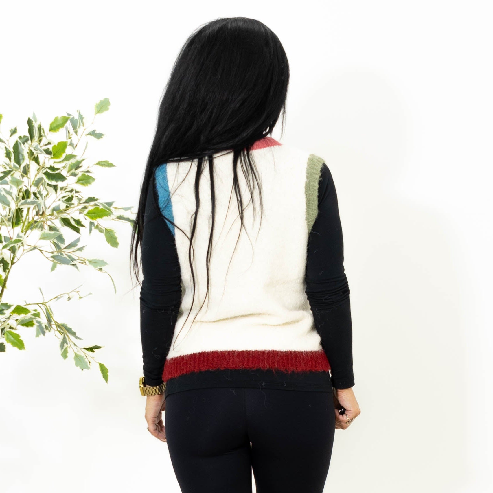 Carol strik vest, Råhvid