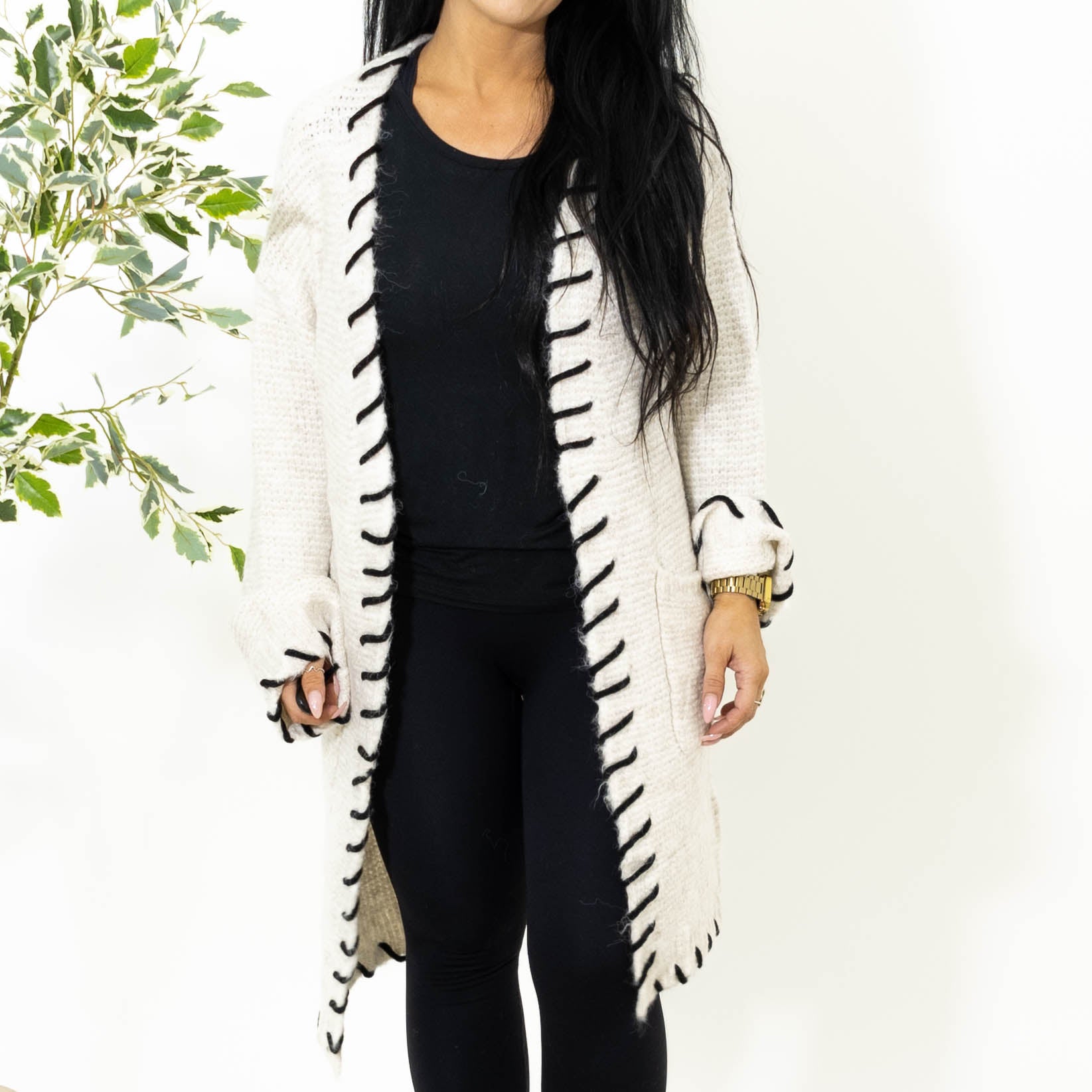 Elna cardigan, Råhvid