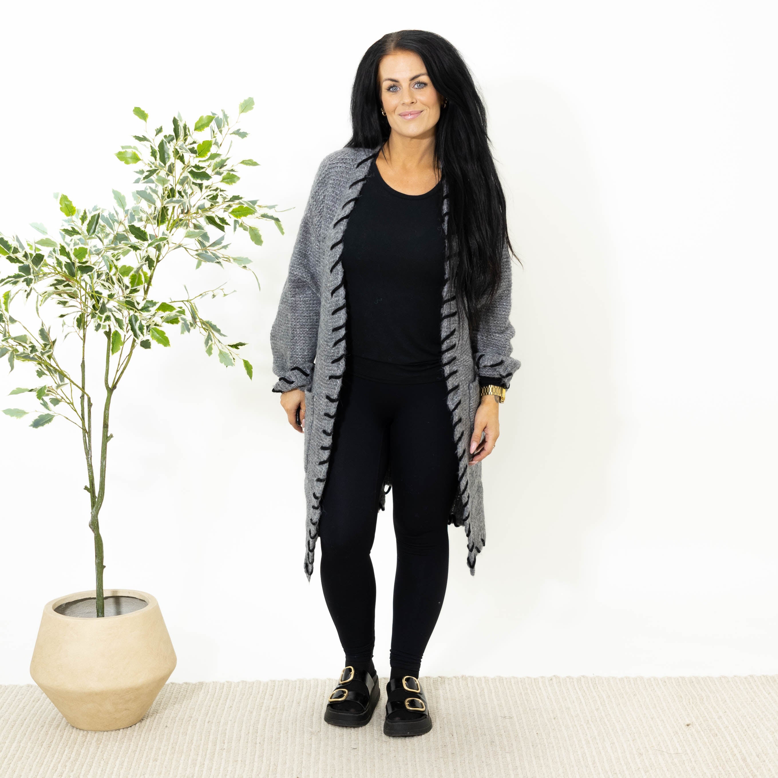 Elna cardigan, Grå