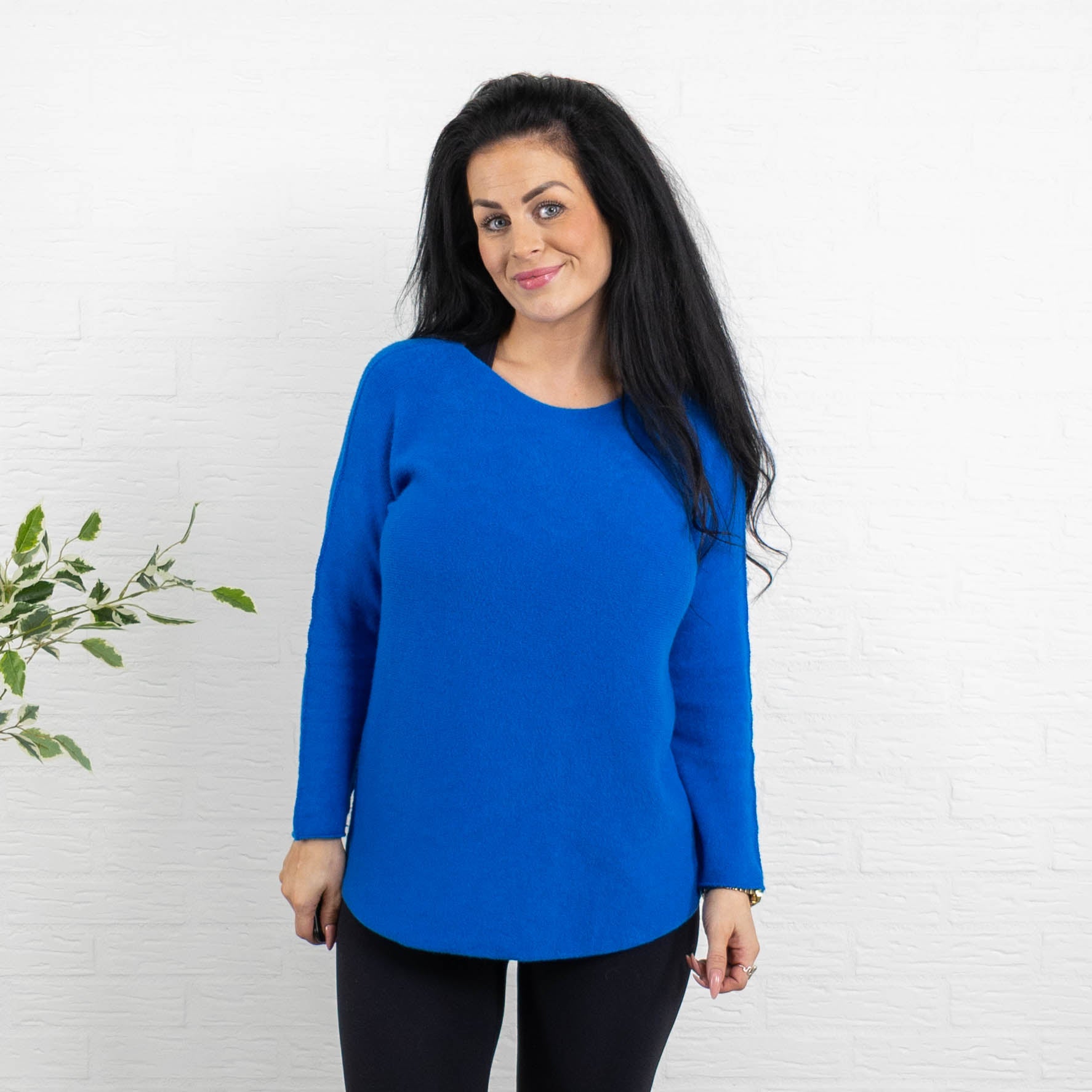 Klara rundhals strik, Royal blue