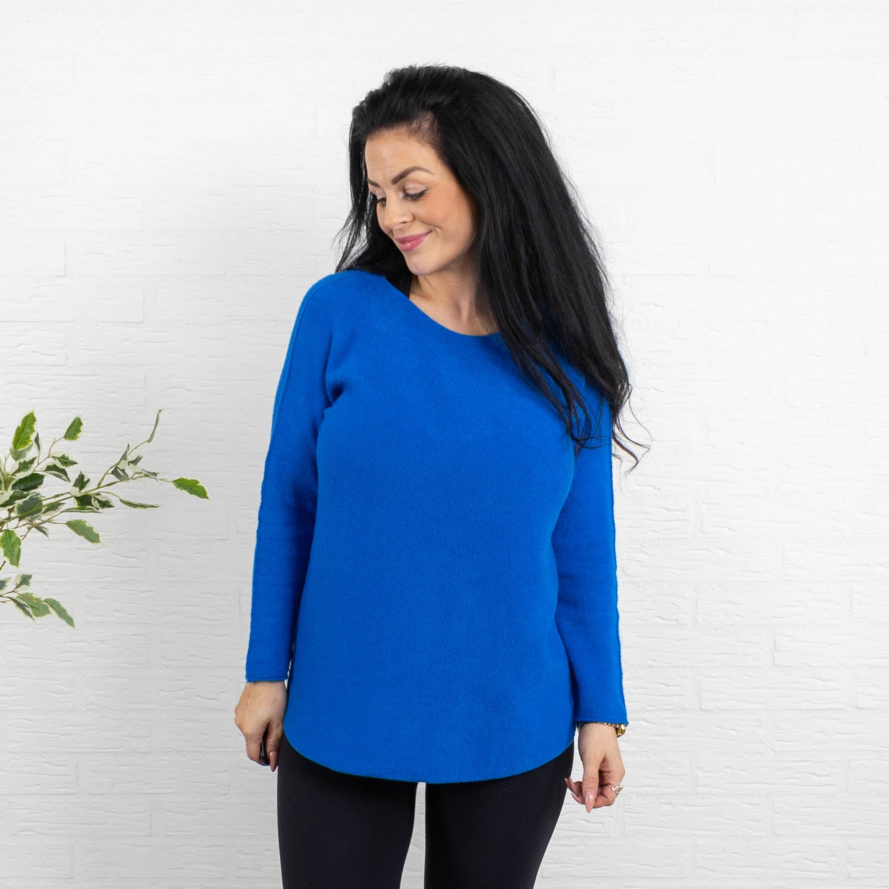 Klara rundhals strik, Royal blue