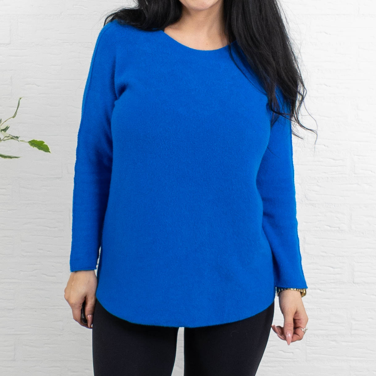 Klara rundhals strik, Royal blue