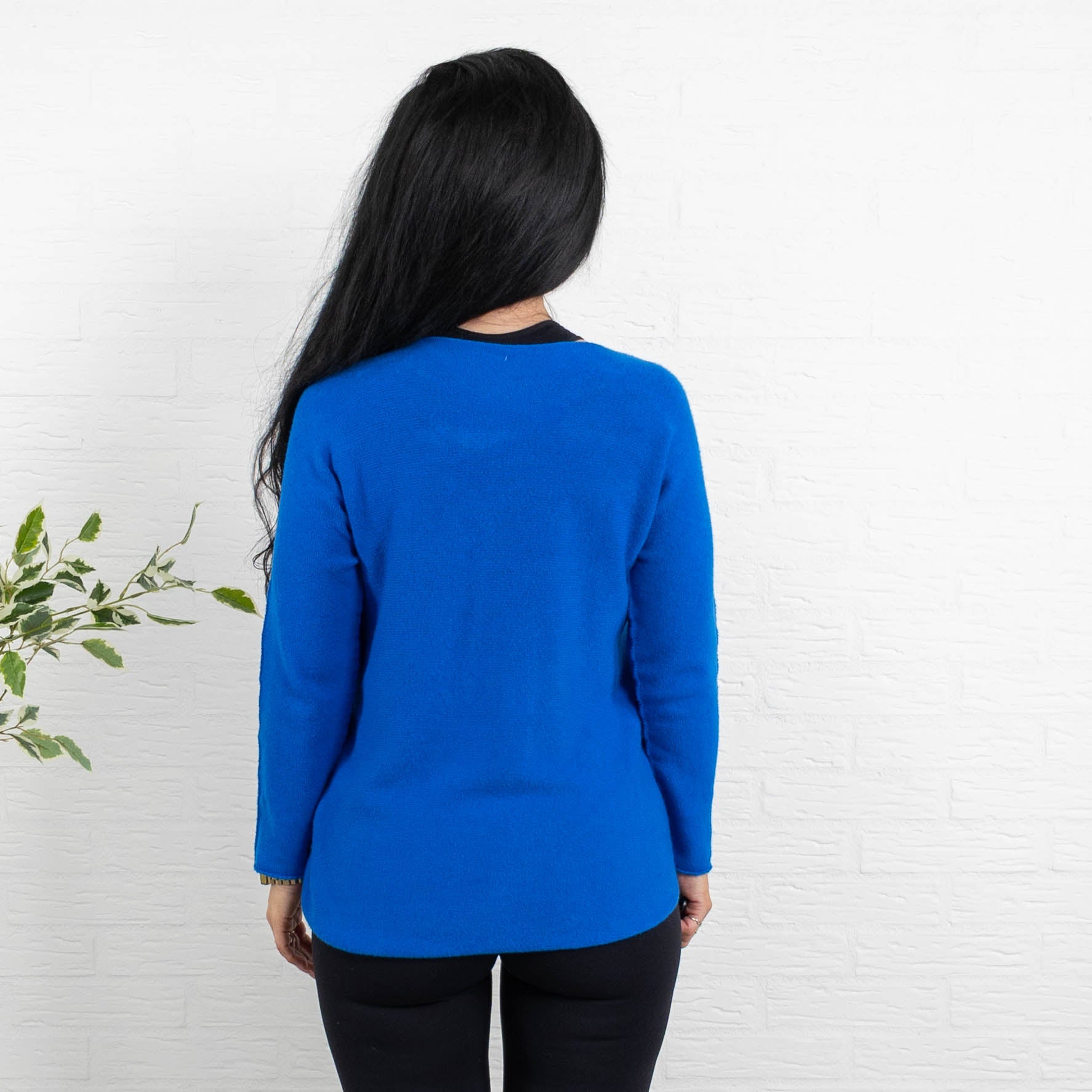 Klara rundhals strik, Royal blue