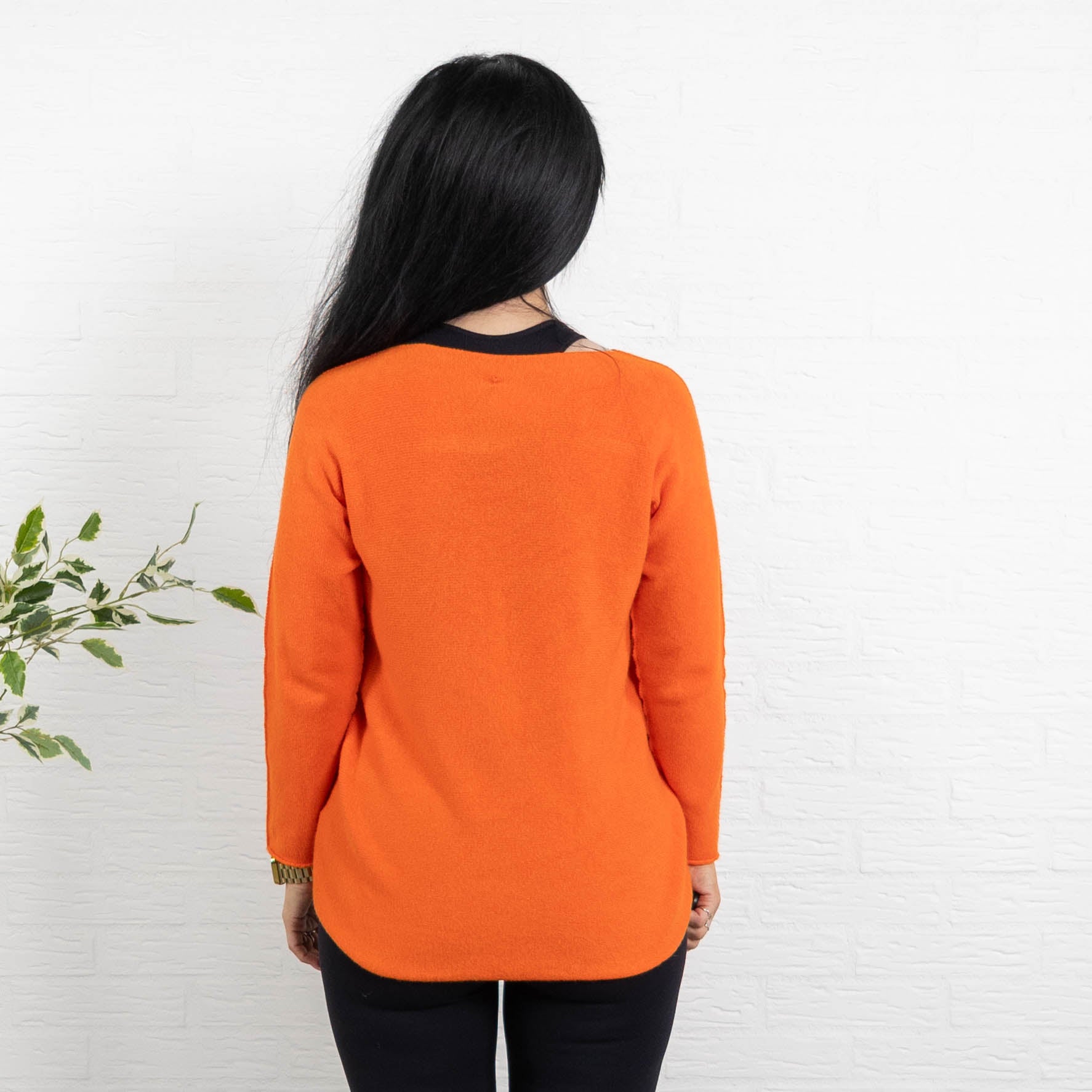 Klara rundhals strik, Orange