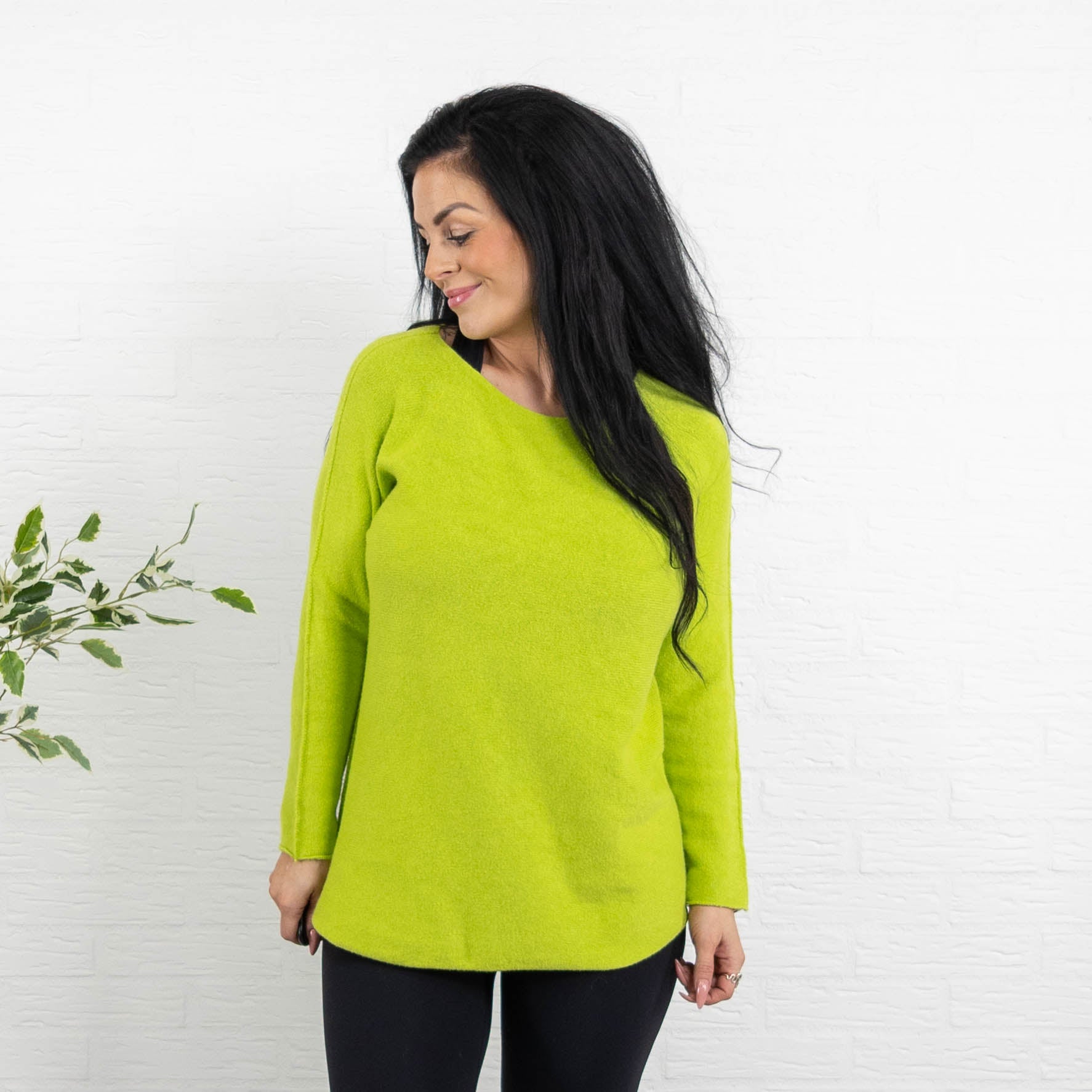 Klara rundhals strik, Grøn