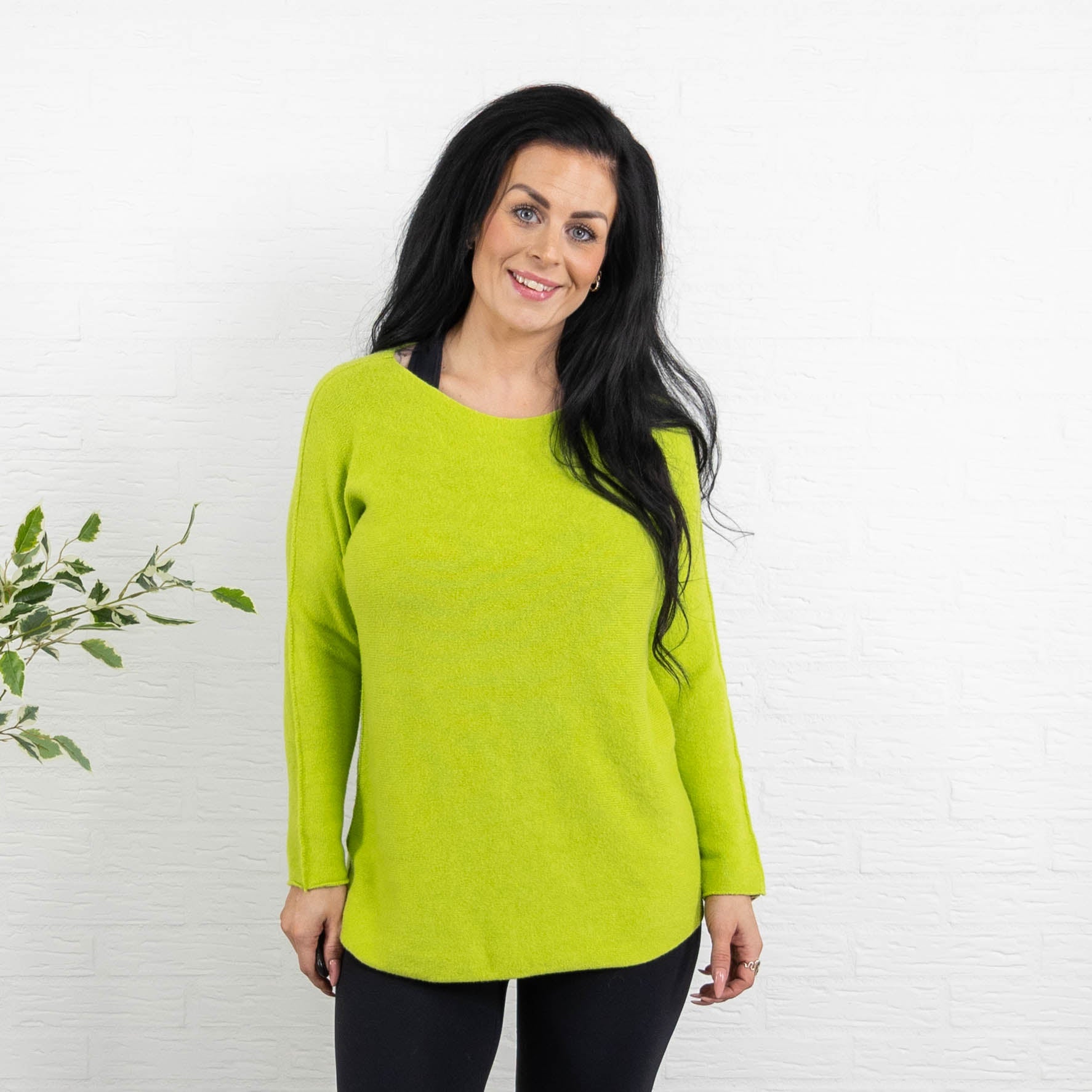 Klara rundhals strik, Grøn