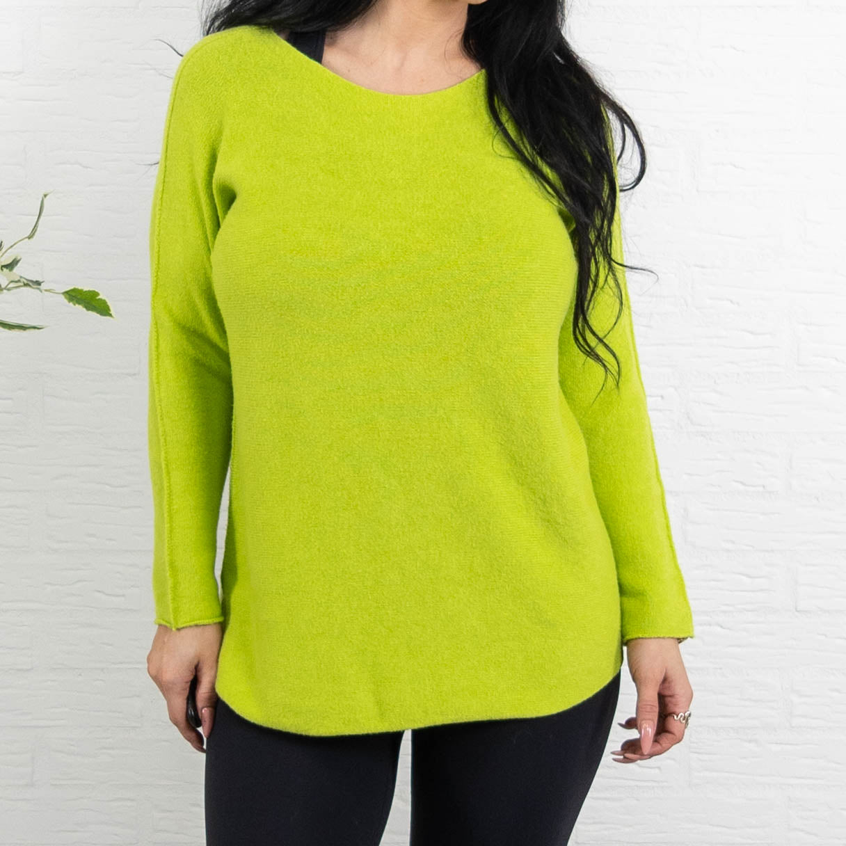 Klara rundhals strik, Grøn