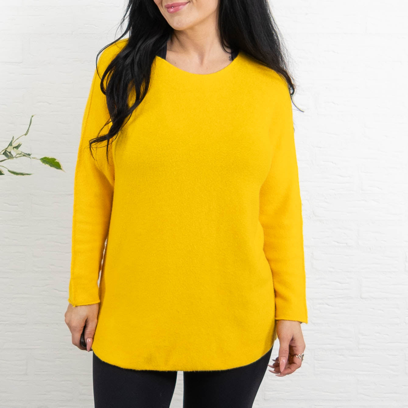 Klara rundhals strik, Gul