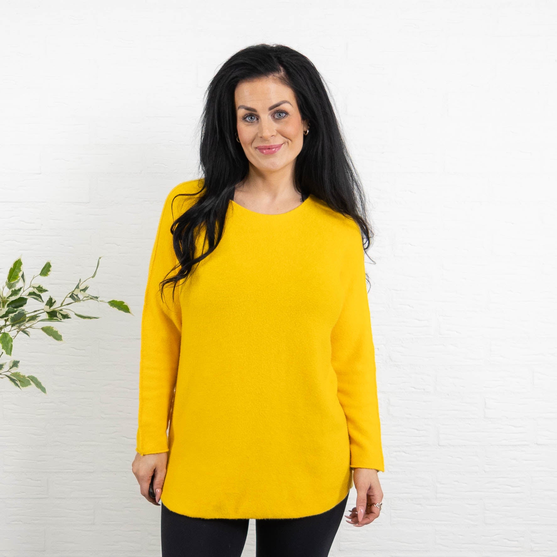 Klara rundhals strik, Gul