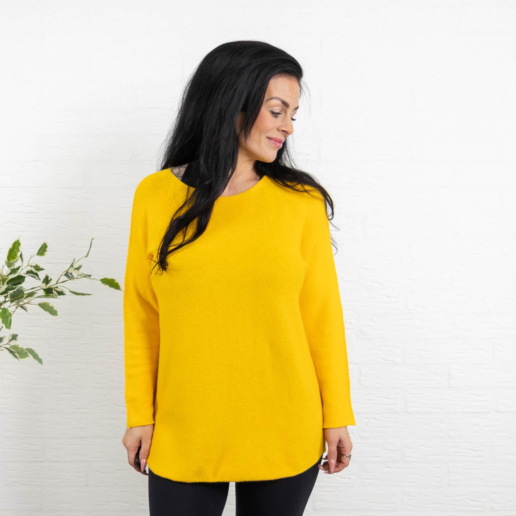 Klara rundhals strik, Gul