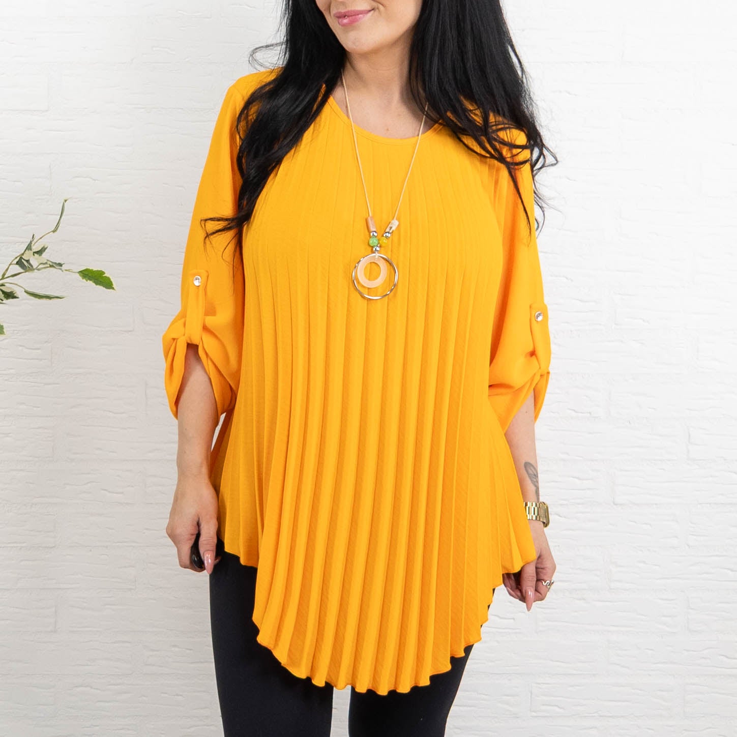 Bolette plisse overdel m. kæde, Orange