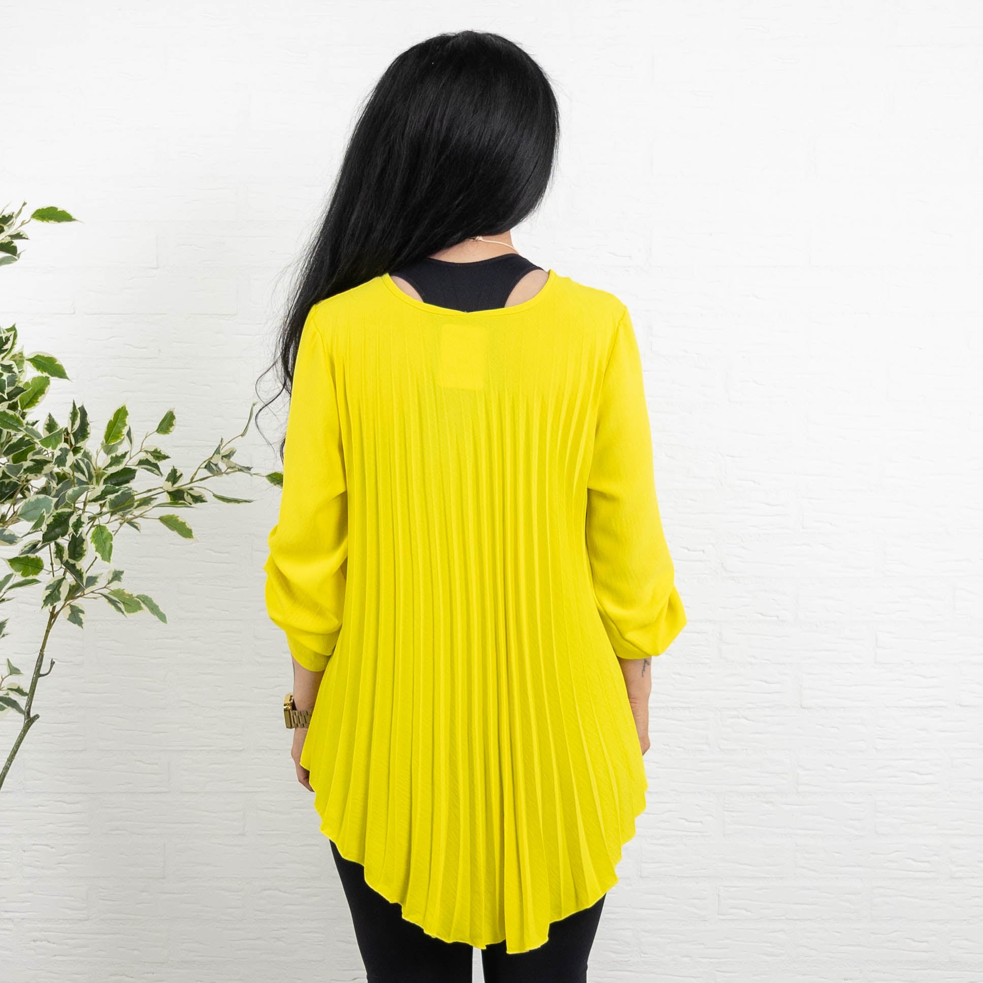 Bolette plisse overdel m. kæde, Gul