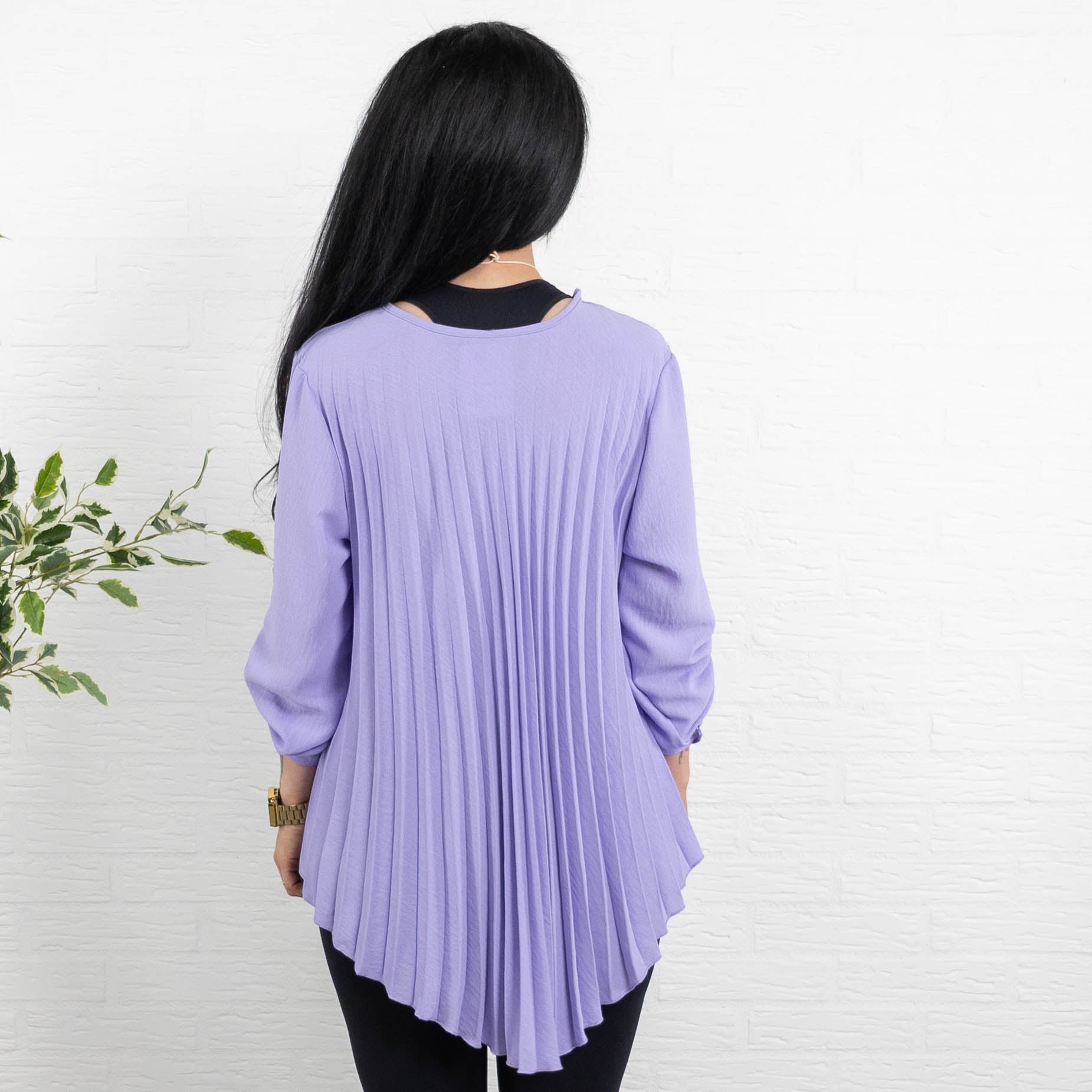 Bolette plisse overdel m. kæde, Lilla