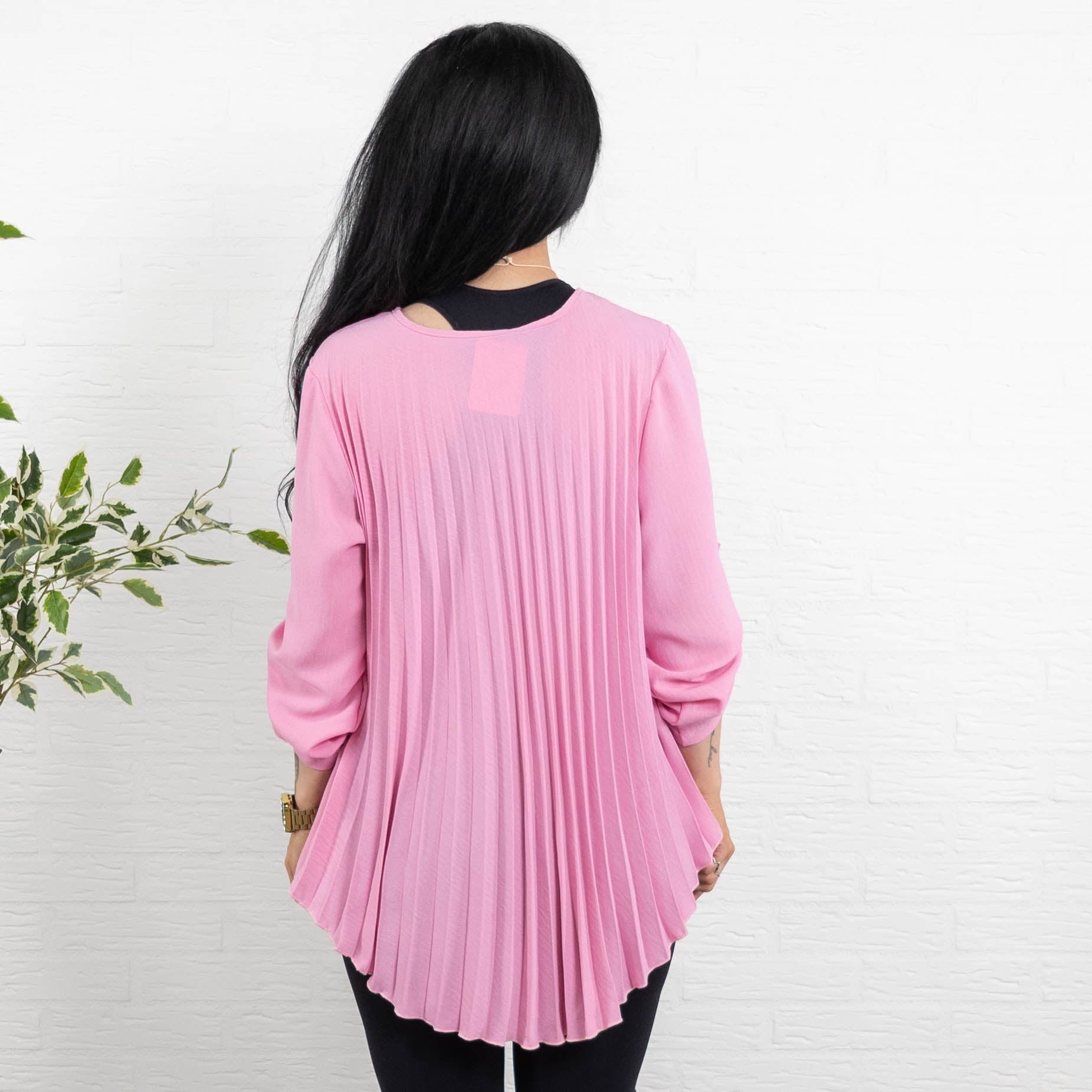 Bolette plisse overdel m. kæde, Pink