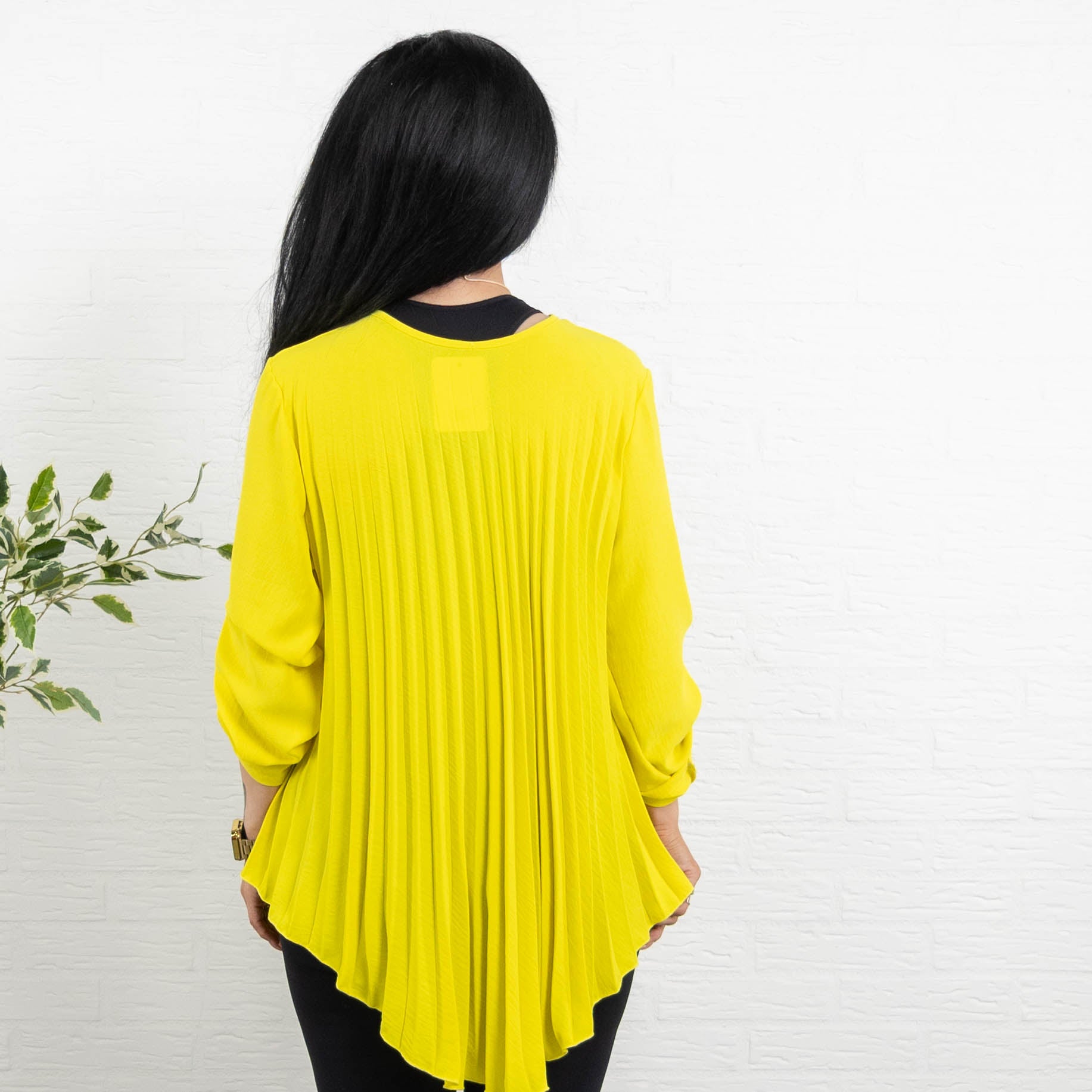 Judy plisse overdel m. kæde, Gul