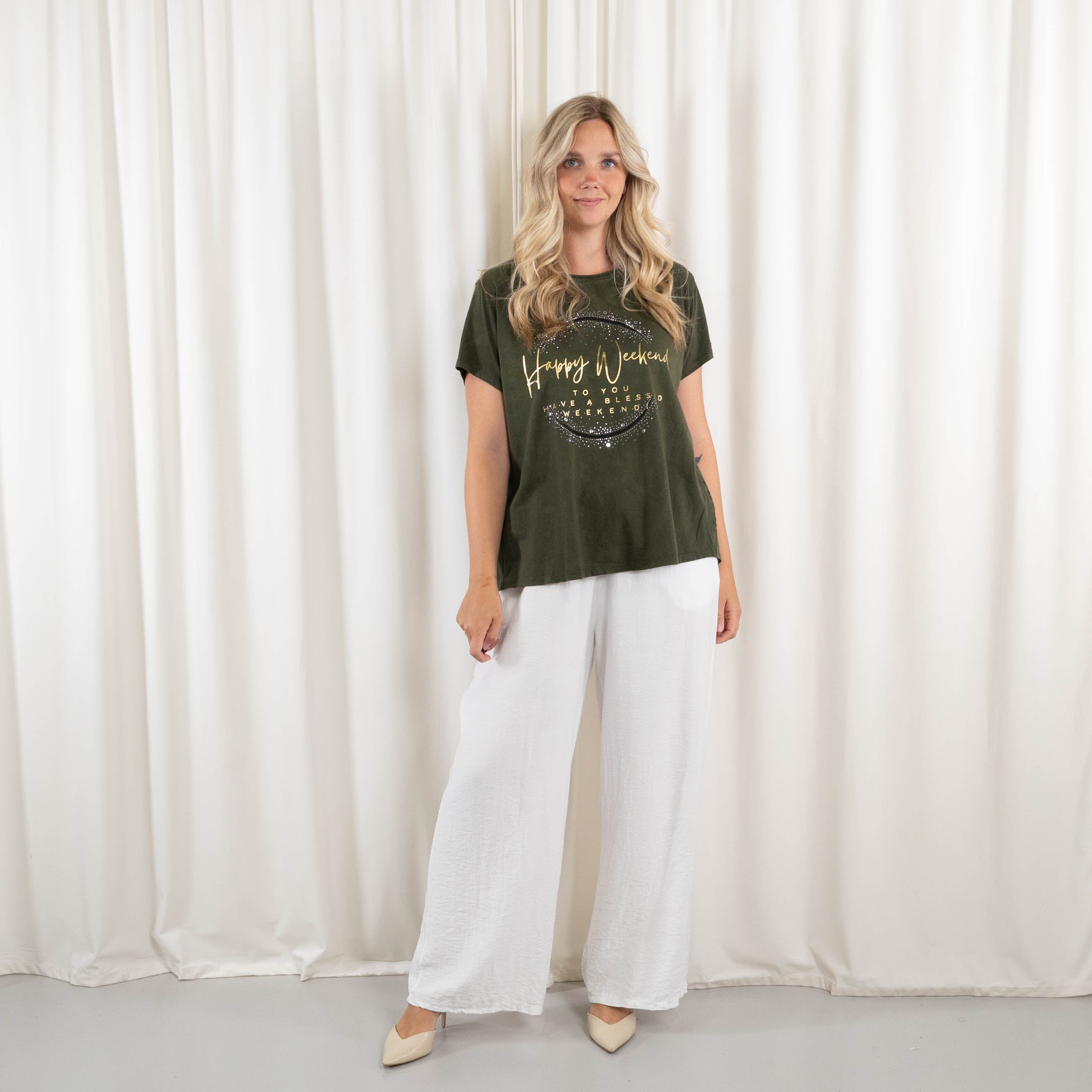 Agathe t-shirt, Mørk khaki