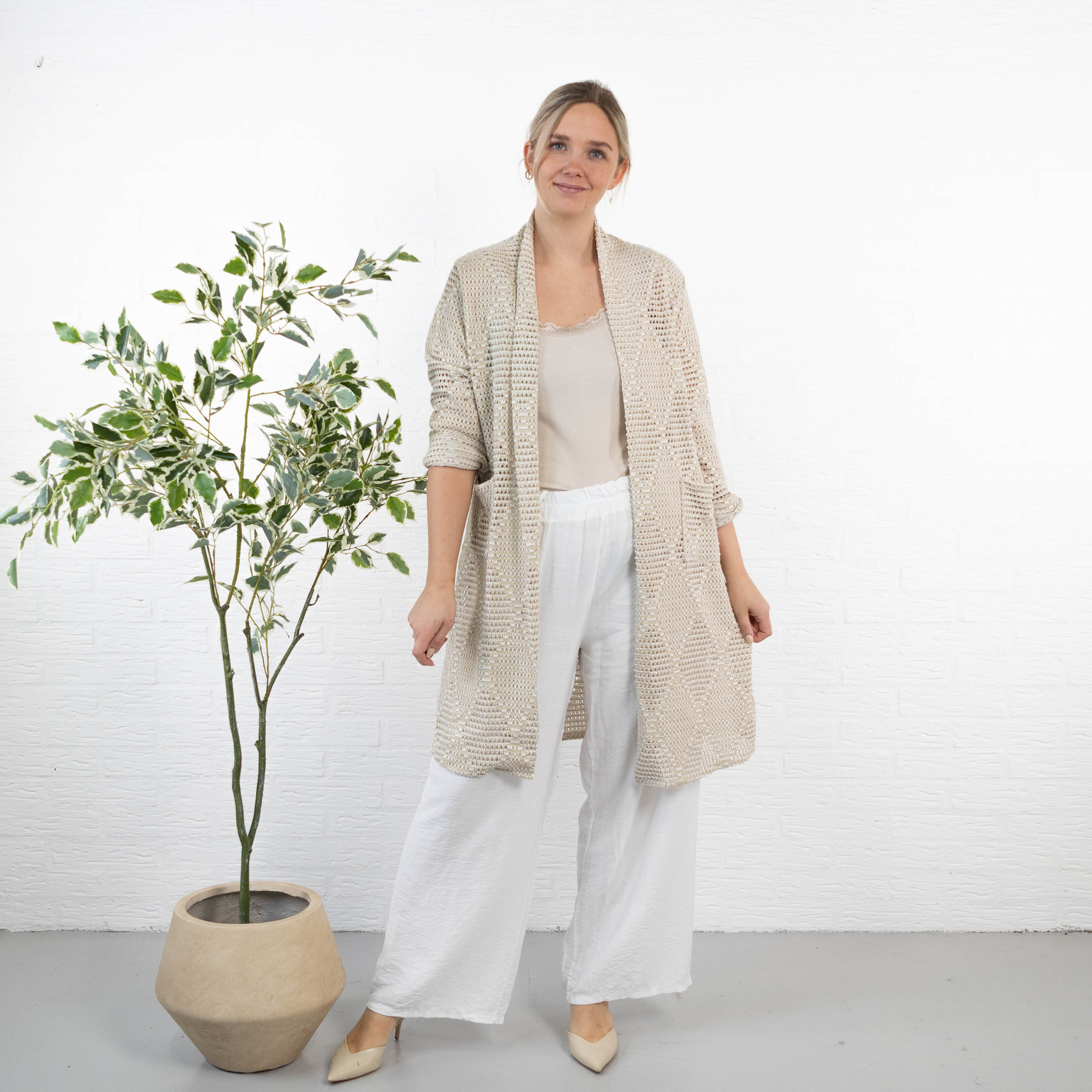 Daisy cardigan, Beige