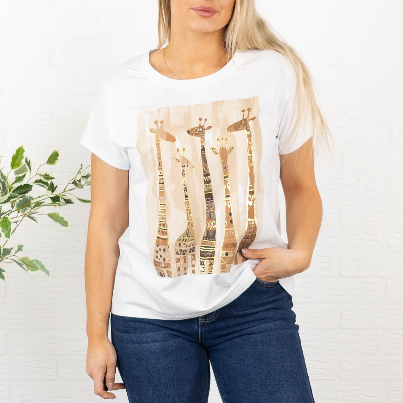 Giraf t-shirt, Beige