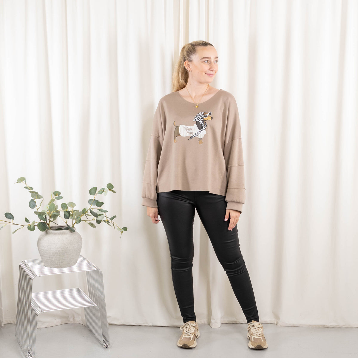 Puk sweatshirt, Taupe