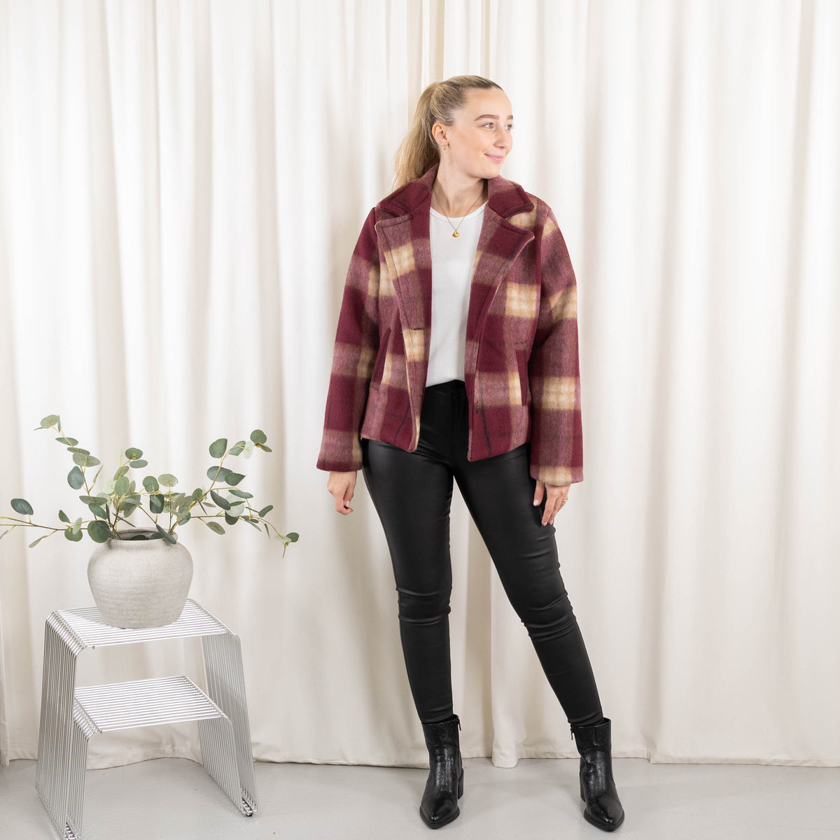 Megan uldblazer, Bordeaux