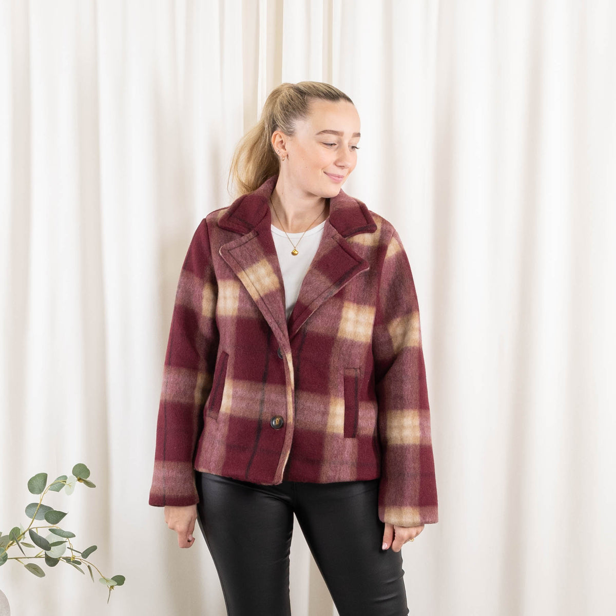 Megan uldblazer, Bordeaux