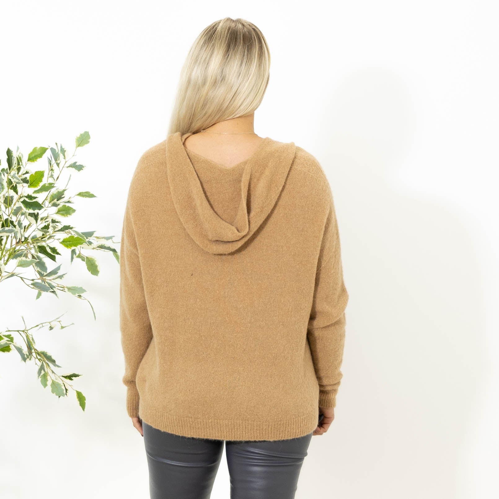 Liva strik hoodie, Camel