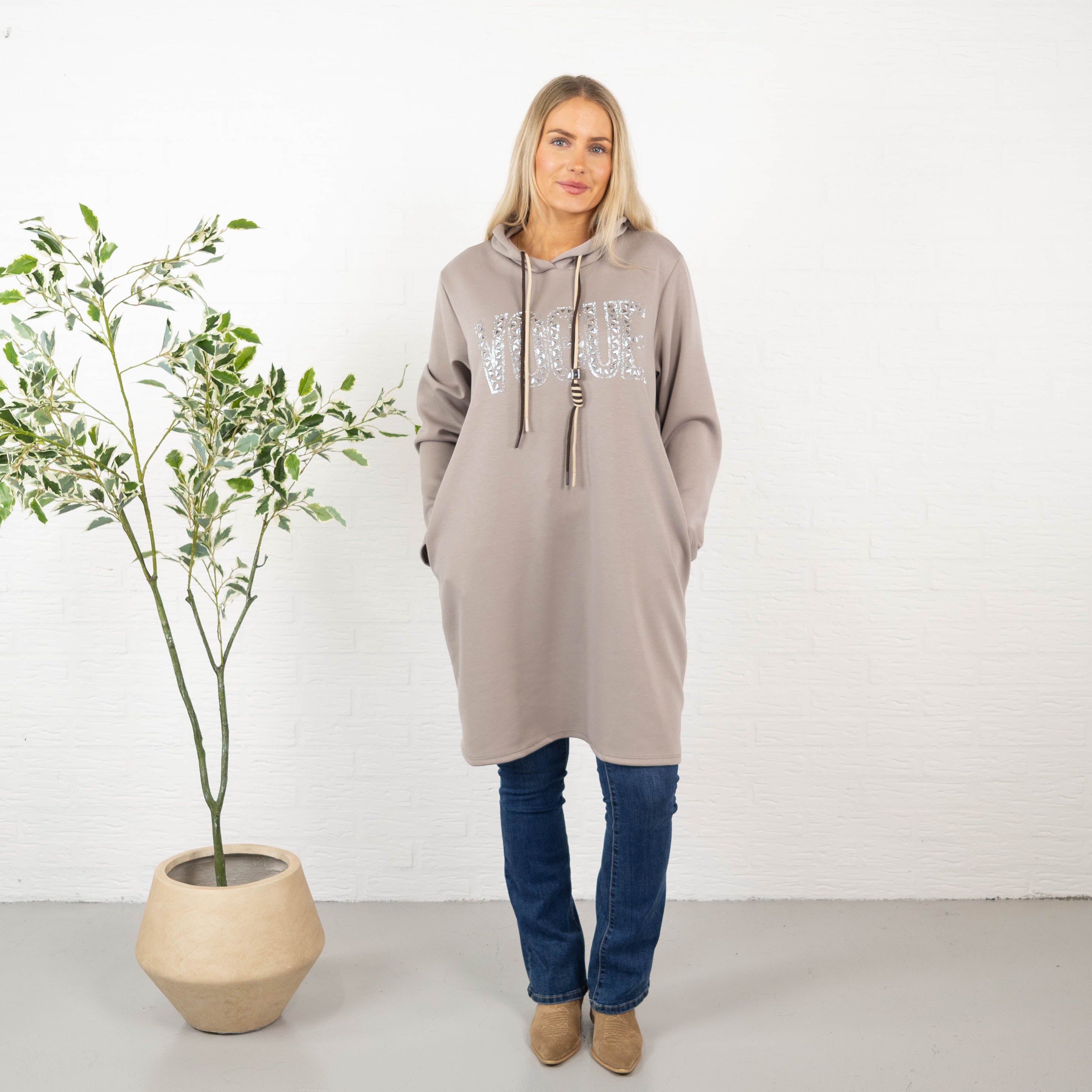 Vogue sweatshirt/tunika, Taupe