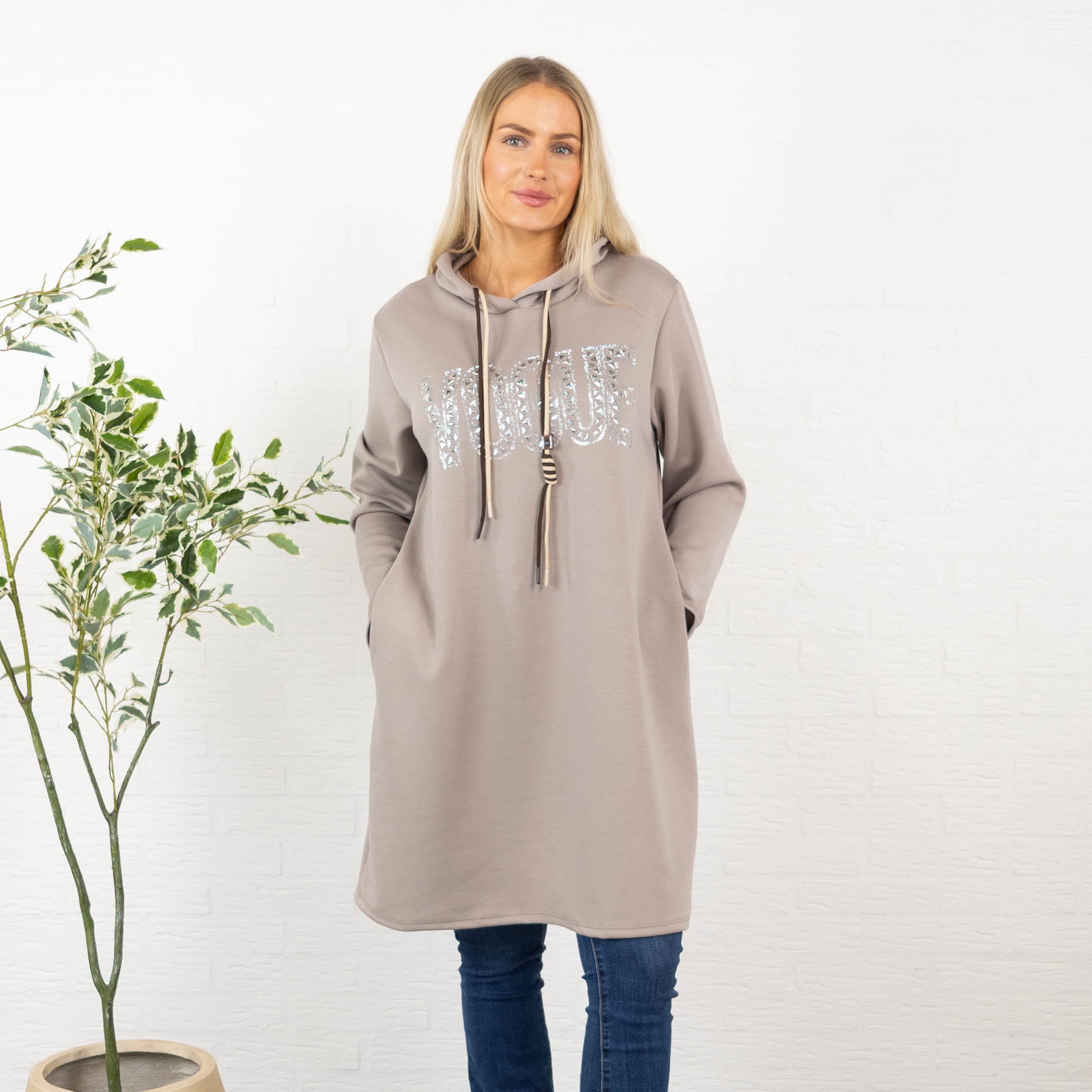 Vogue sweatshirt/tunika, Taupe