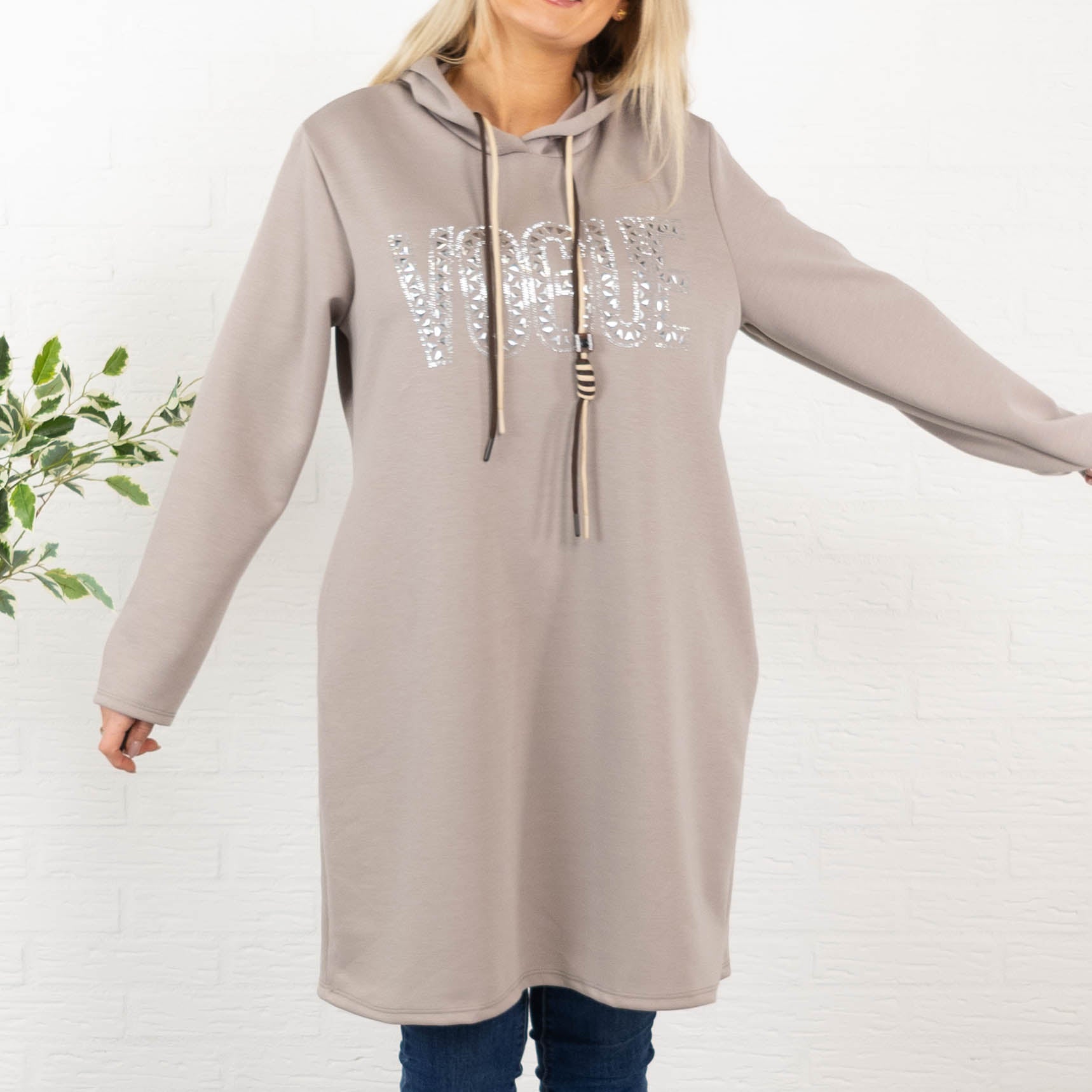 Vogue sweatshirt/tunika, Taupe