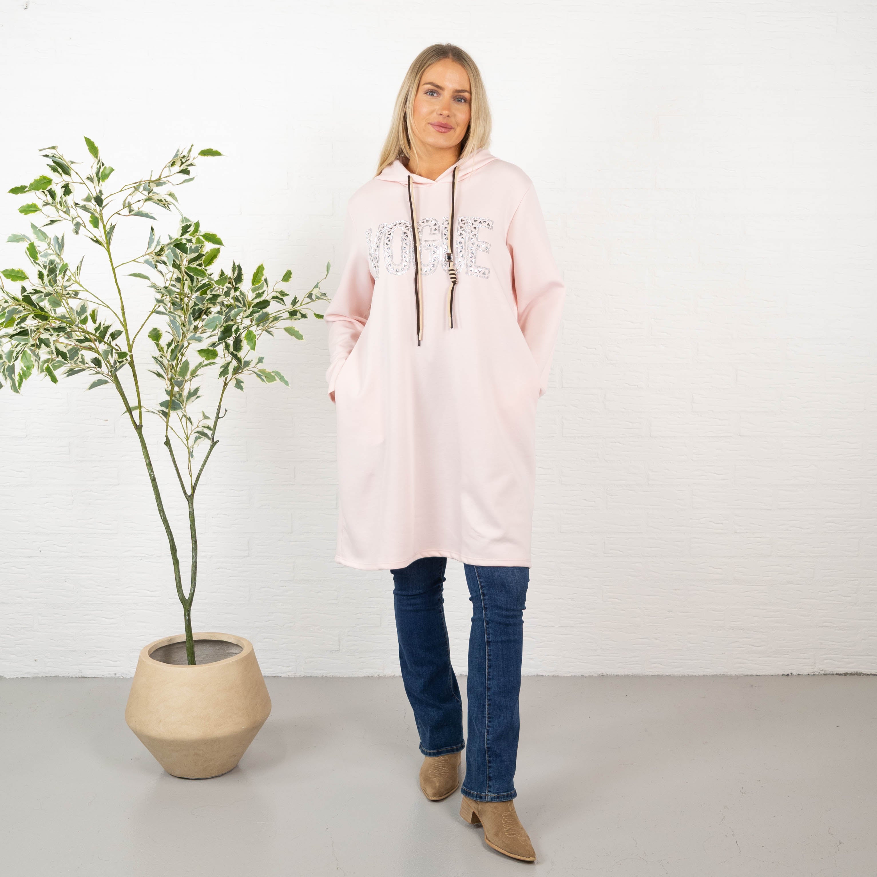 Vogue sweatshirt/tunika, Lyserød